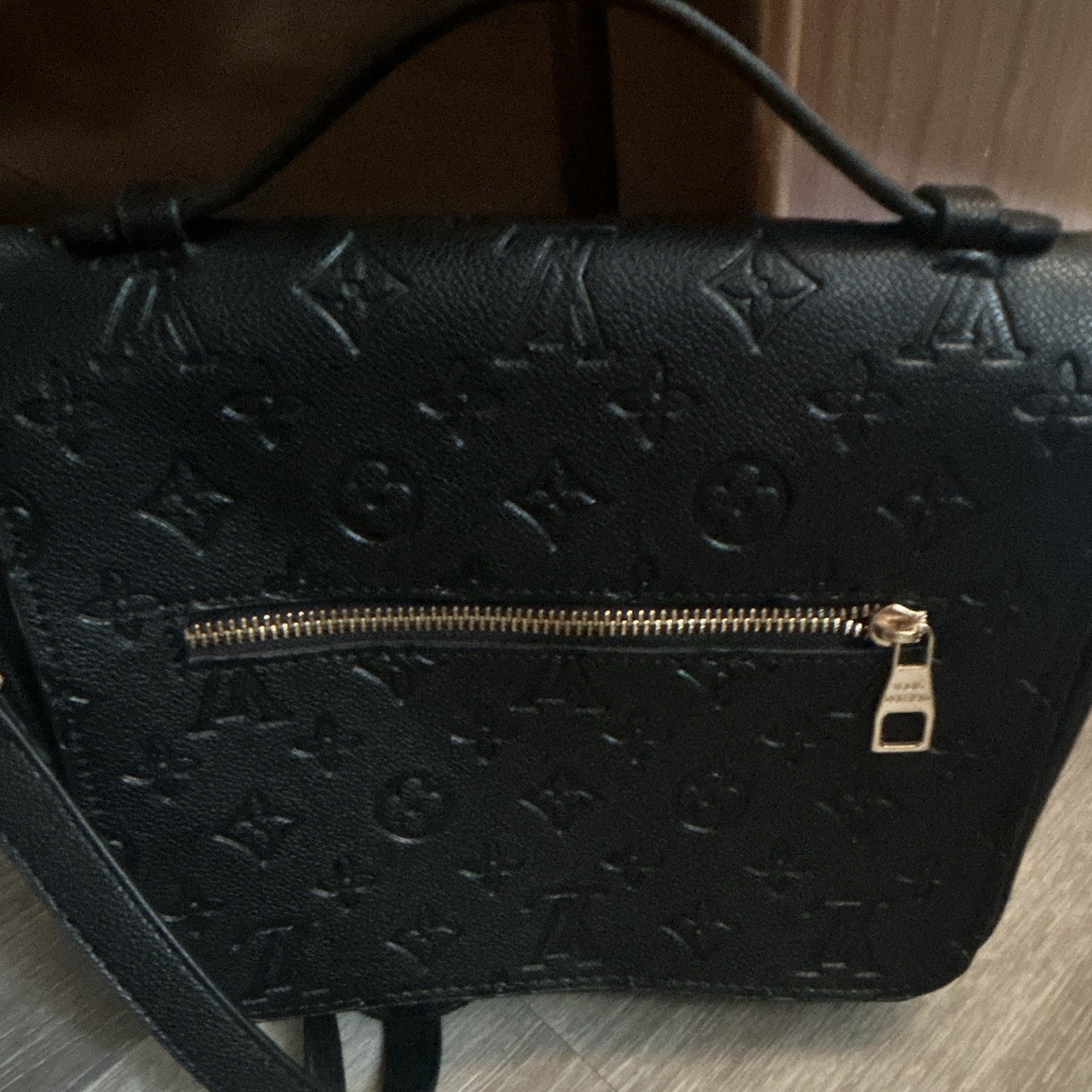 Louis Vuitton Empreinte Monogram Black Crossbody Bag Gold Hardware Push Lock