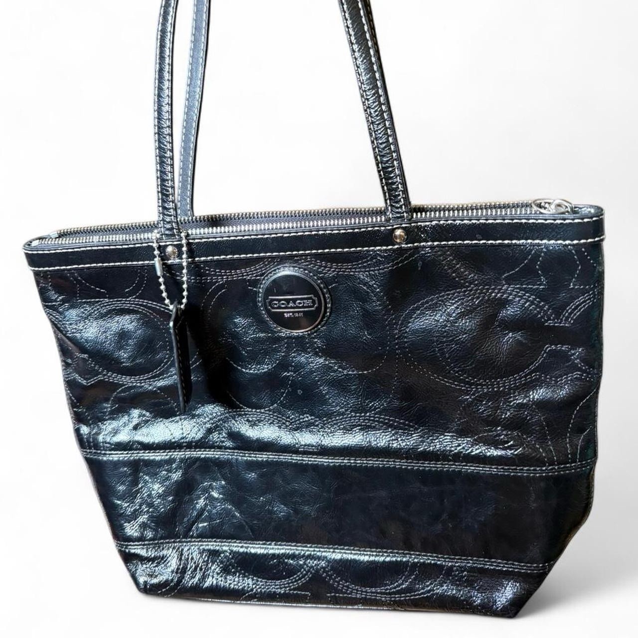 vintage coach east west gallery tote bag