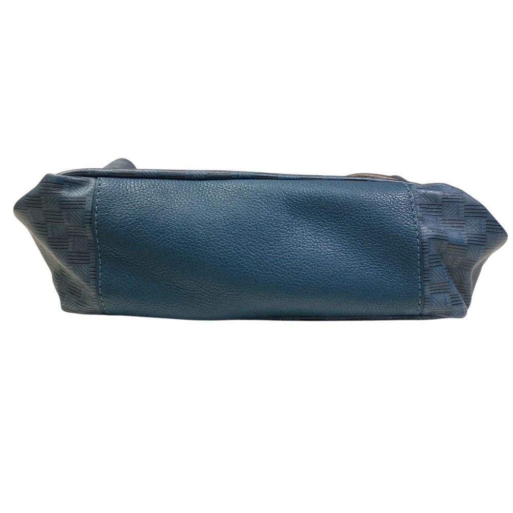 MOREAU PARIS Leather Tote Bag, Blue Women USED