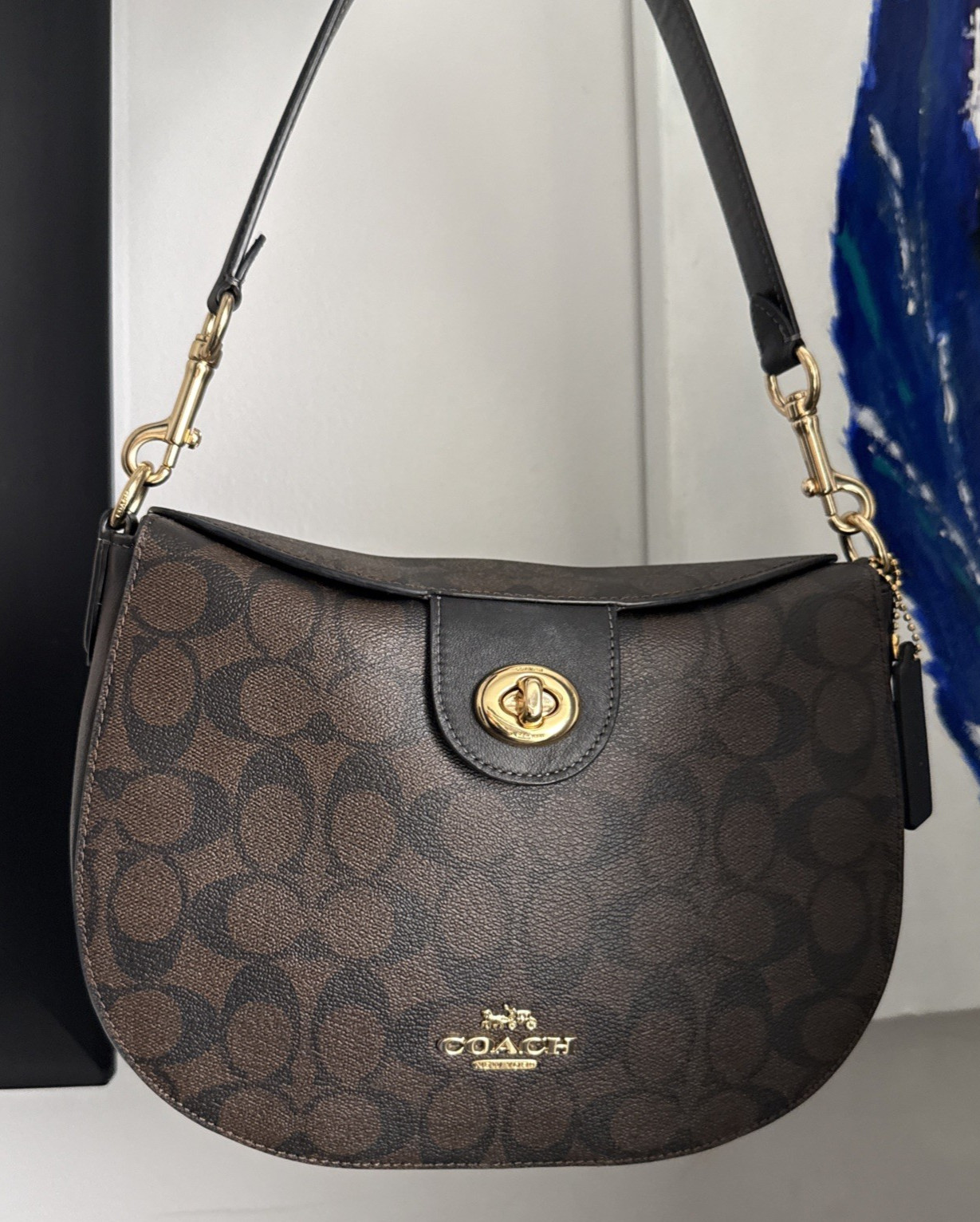 COACH Half Moon Turlock Signature Handbag New Without Tags CH554 8.5” 6.5” 2.75”