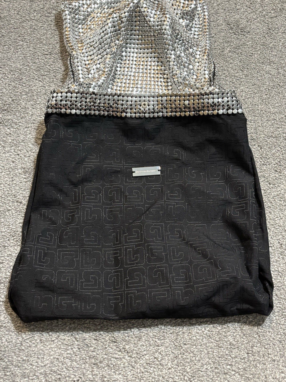 Paco RABANNE Pixel Mesh Silver Metallic Tote Bag New Without Tags