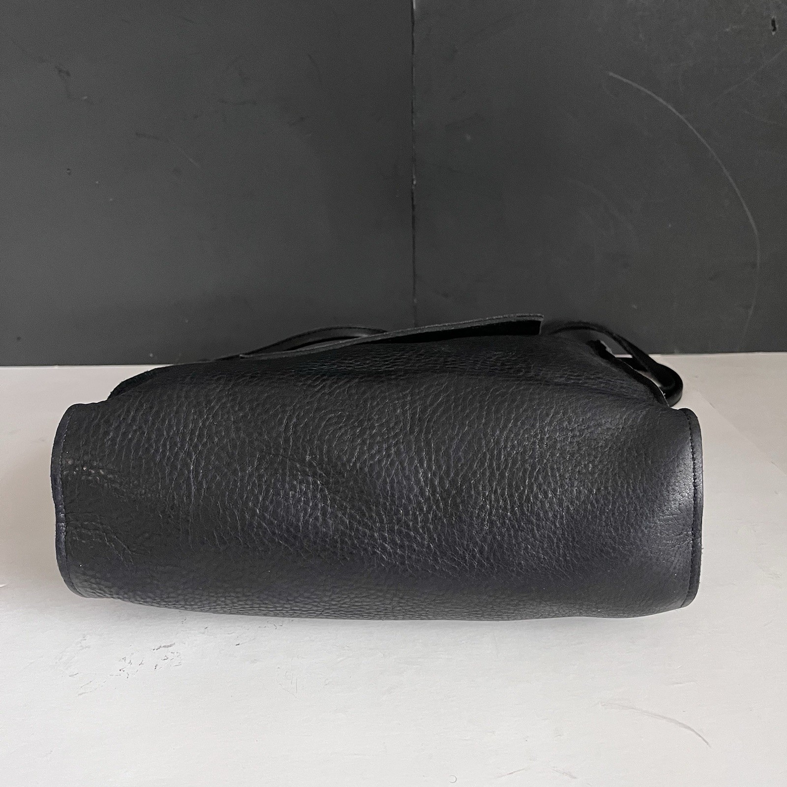 Two Bar West Black Leather Bag with Turquoise Accents Shoulder Bag
