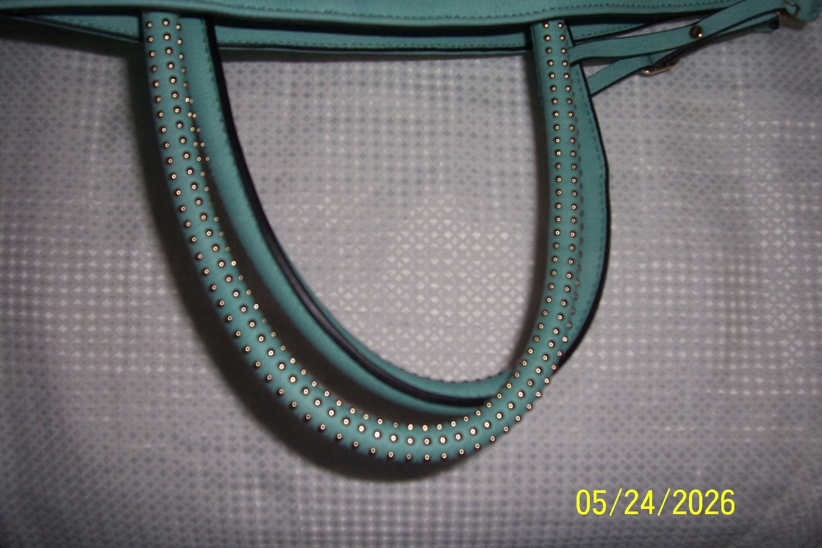 X Large Pebbled Teal Faux Leather 17×14 Short & Long Straps Tote Purse NEW