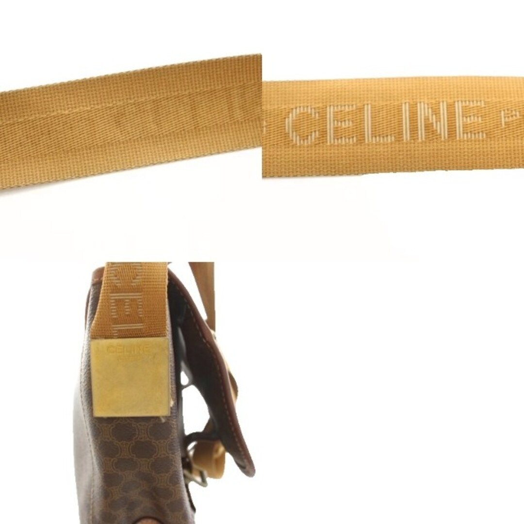 Celine Messenger Bag Shoulder Macadam Pattern PVC Leather Brown M09 YT26 Used 3d