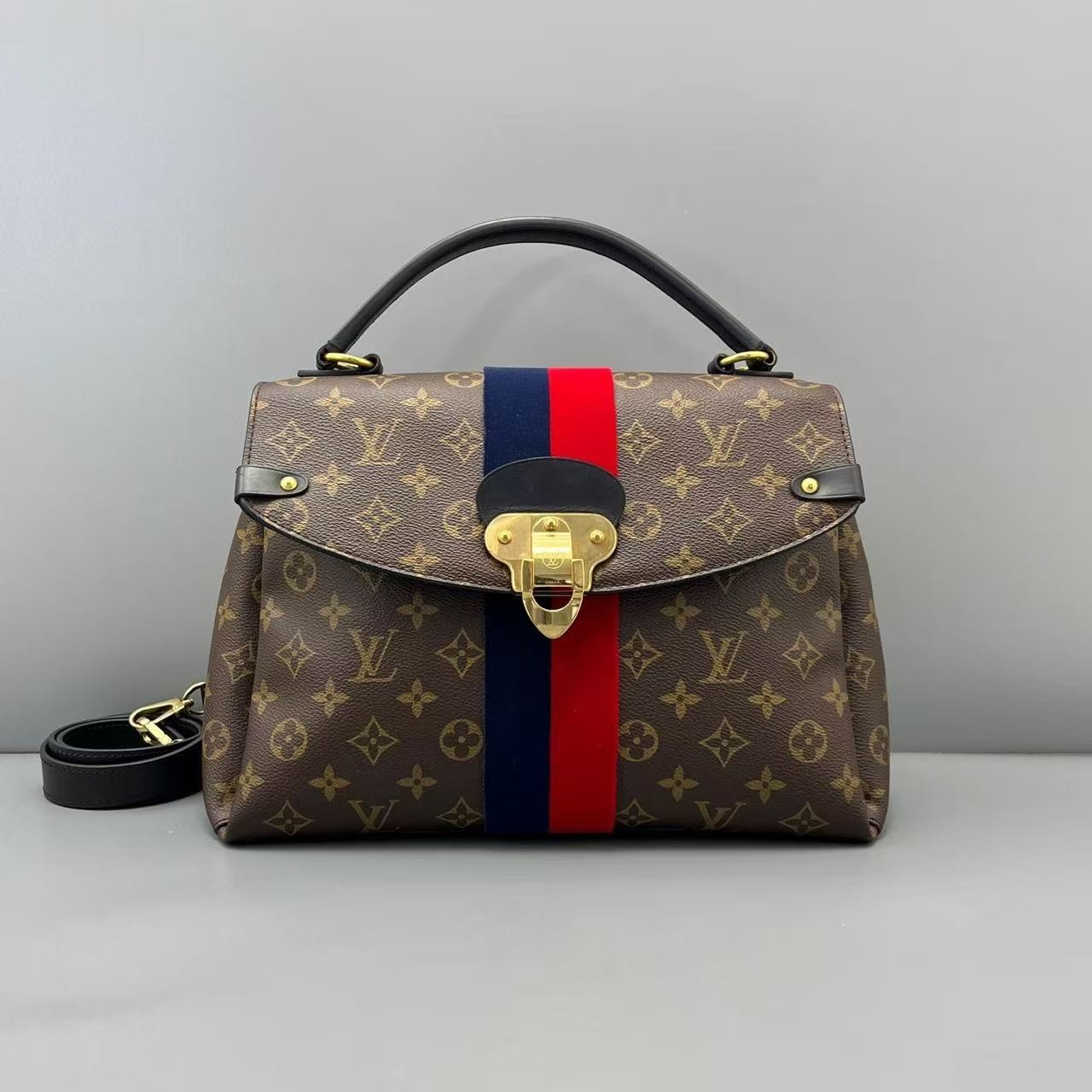 Louis Vuitton LV Georges Marine Rouge Brown Medium Monogram Shoulder Bag