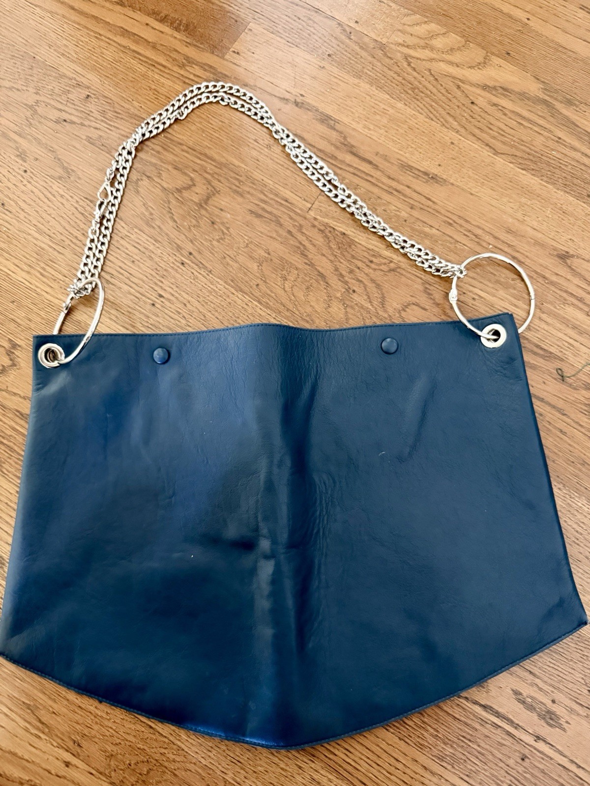 Zara Woman Studio Leather Bucket Bag With Hoops