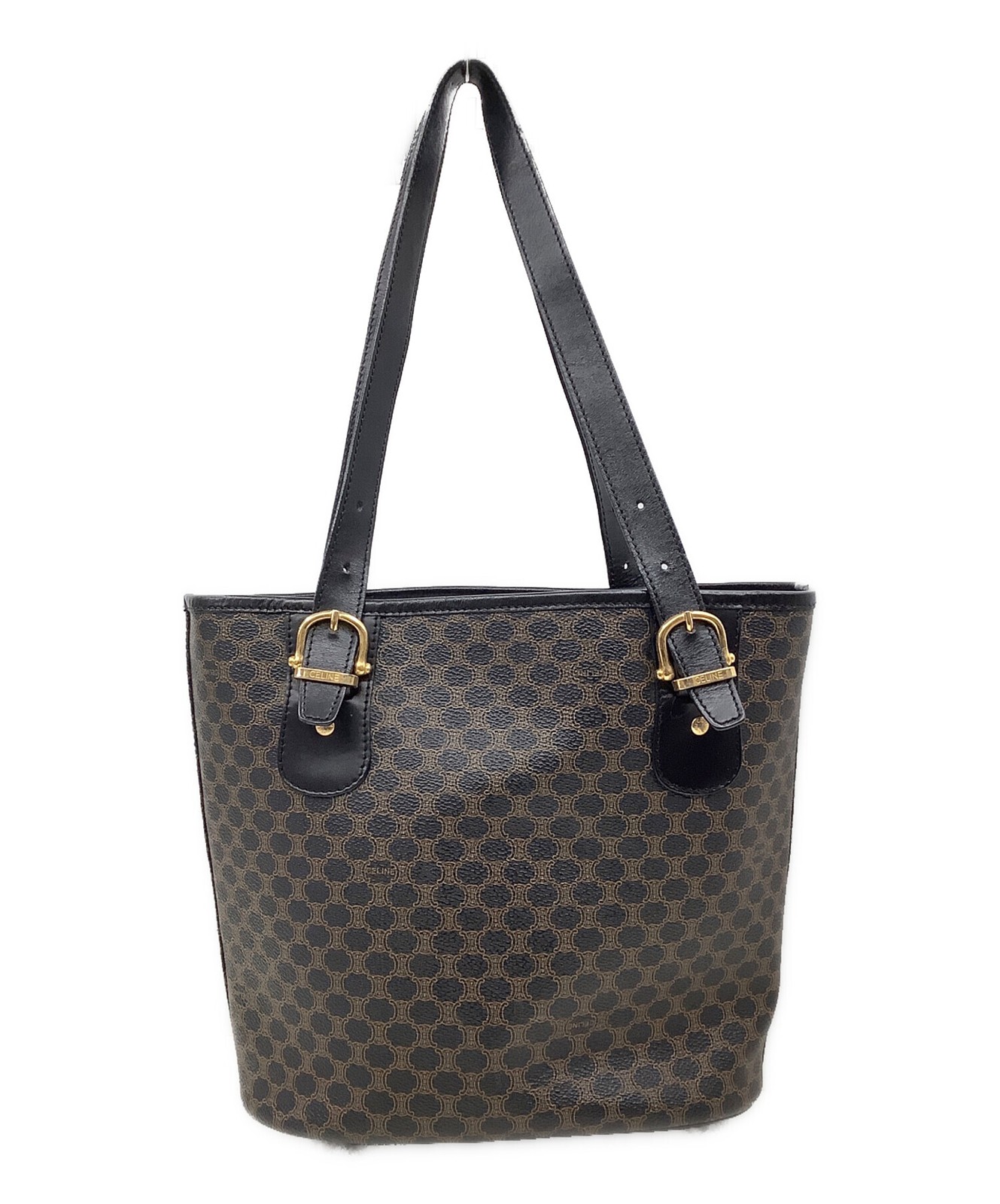 CELINE Macadam Tote Bag Black Women’s Pre-owned MC97/2 Japan F/S USED