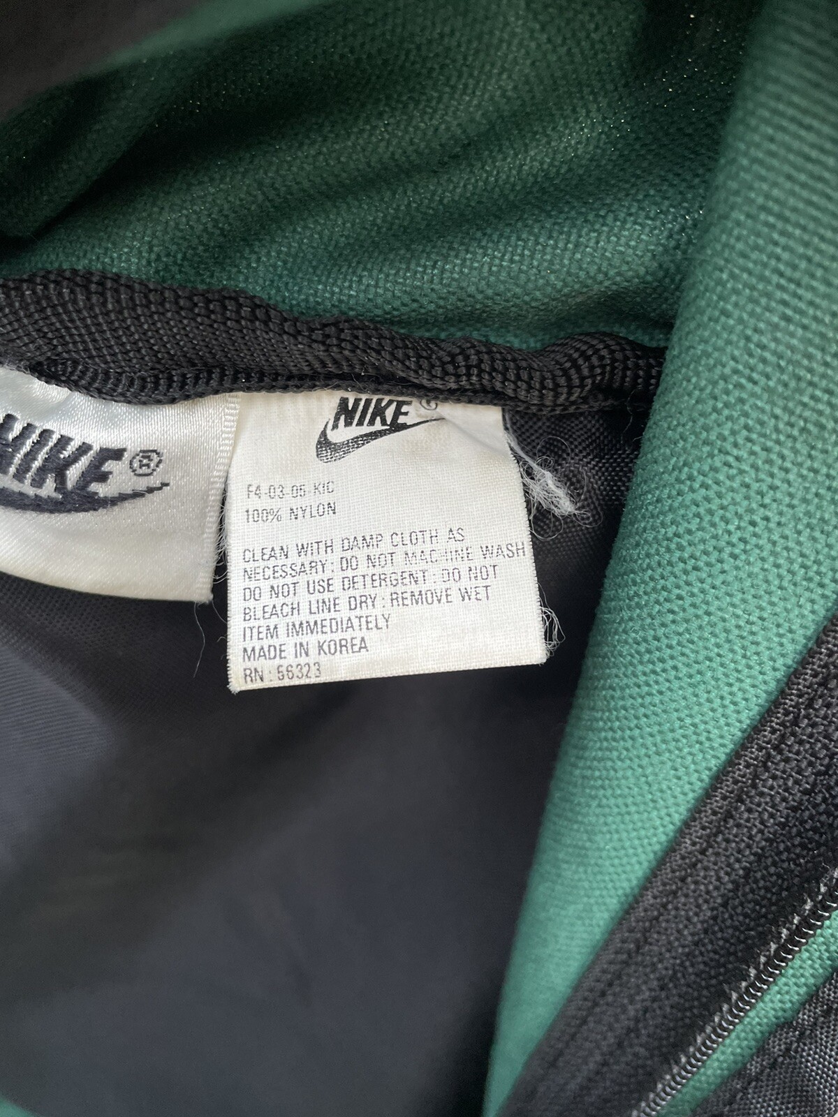 Rare 90s Vintage Nike Forest Green Leather Backpack Made In Korea