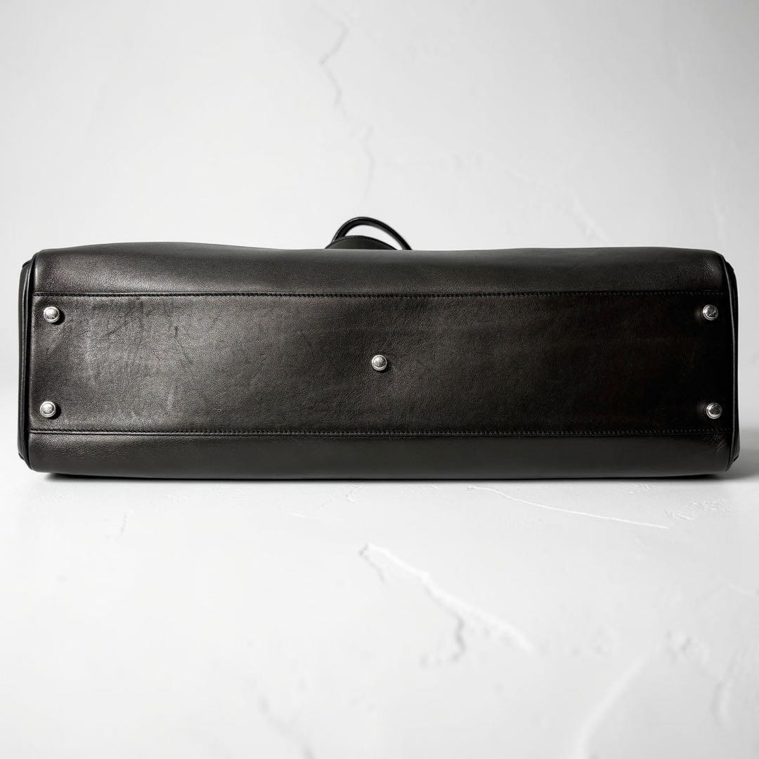 Cartier Marcello de Cartier Leather Handbag Black & Beige Color Used Authentic