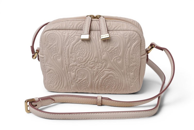 Authentic ETRO Vintage Paisley Shoulder Bag Powder Pink