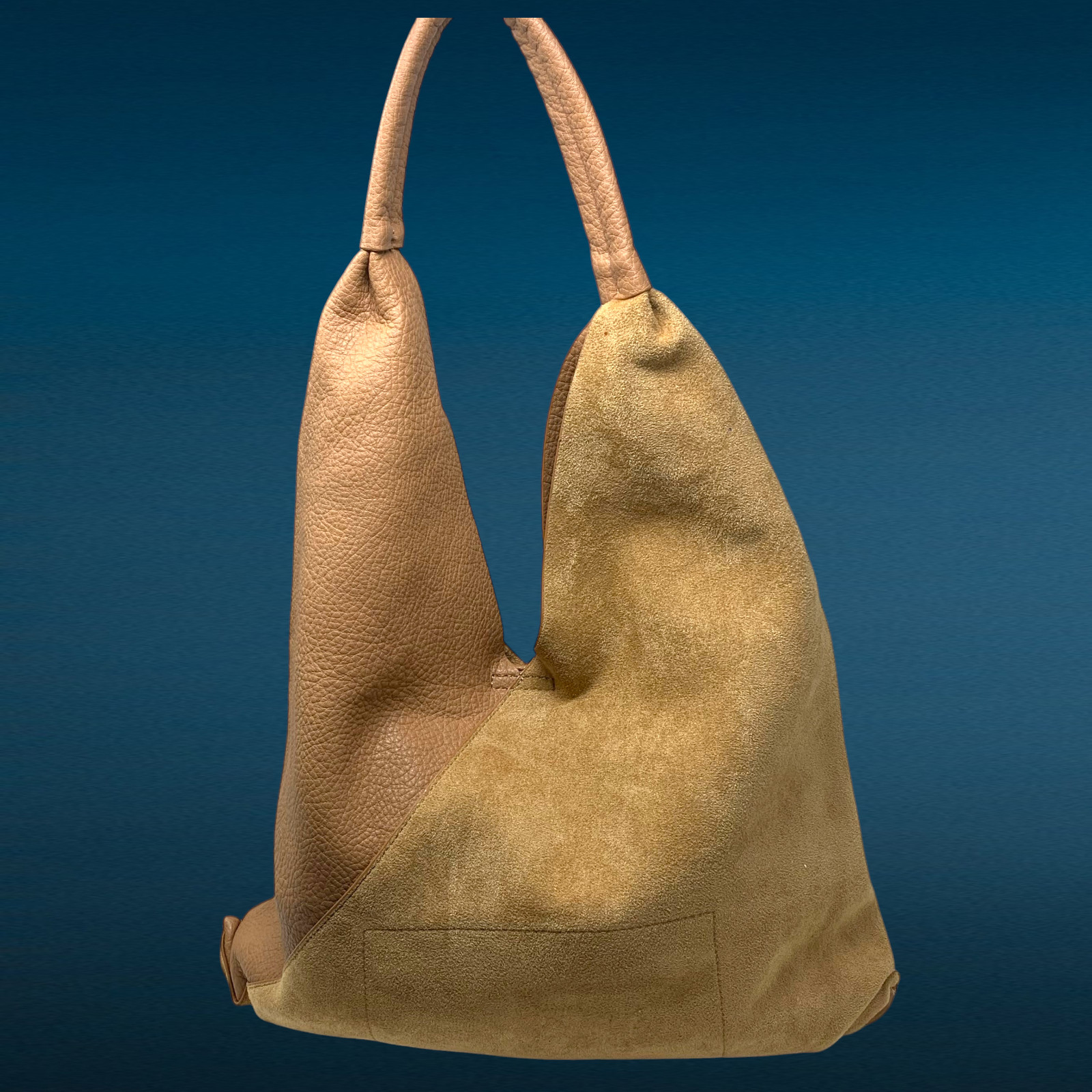 Shiraleah x Anthropologie Arden Hobo Bag Tan Vegan Leather Suede Slouchy Minimal