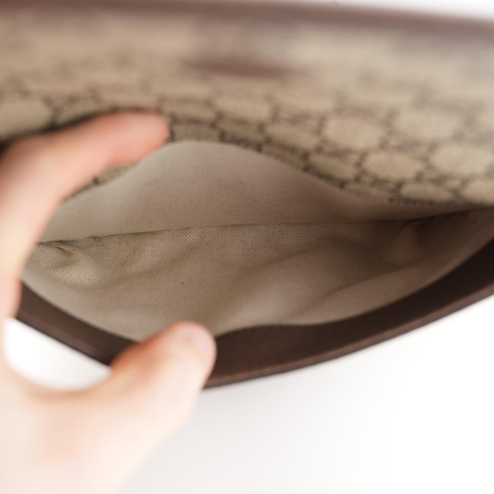 GG Supreme Monogram Web Small Neo Vintage Double Flap Messenger Bag Beige