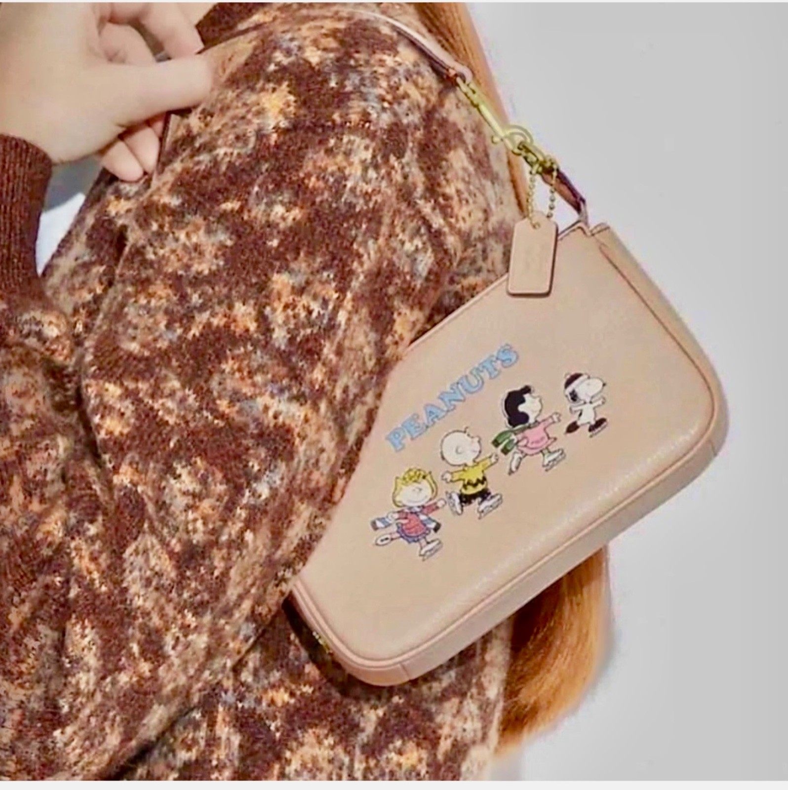 NWT CE858 Coach X Peanuts Nolita 19 Snoopy And Friends Motif Leather Ivory