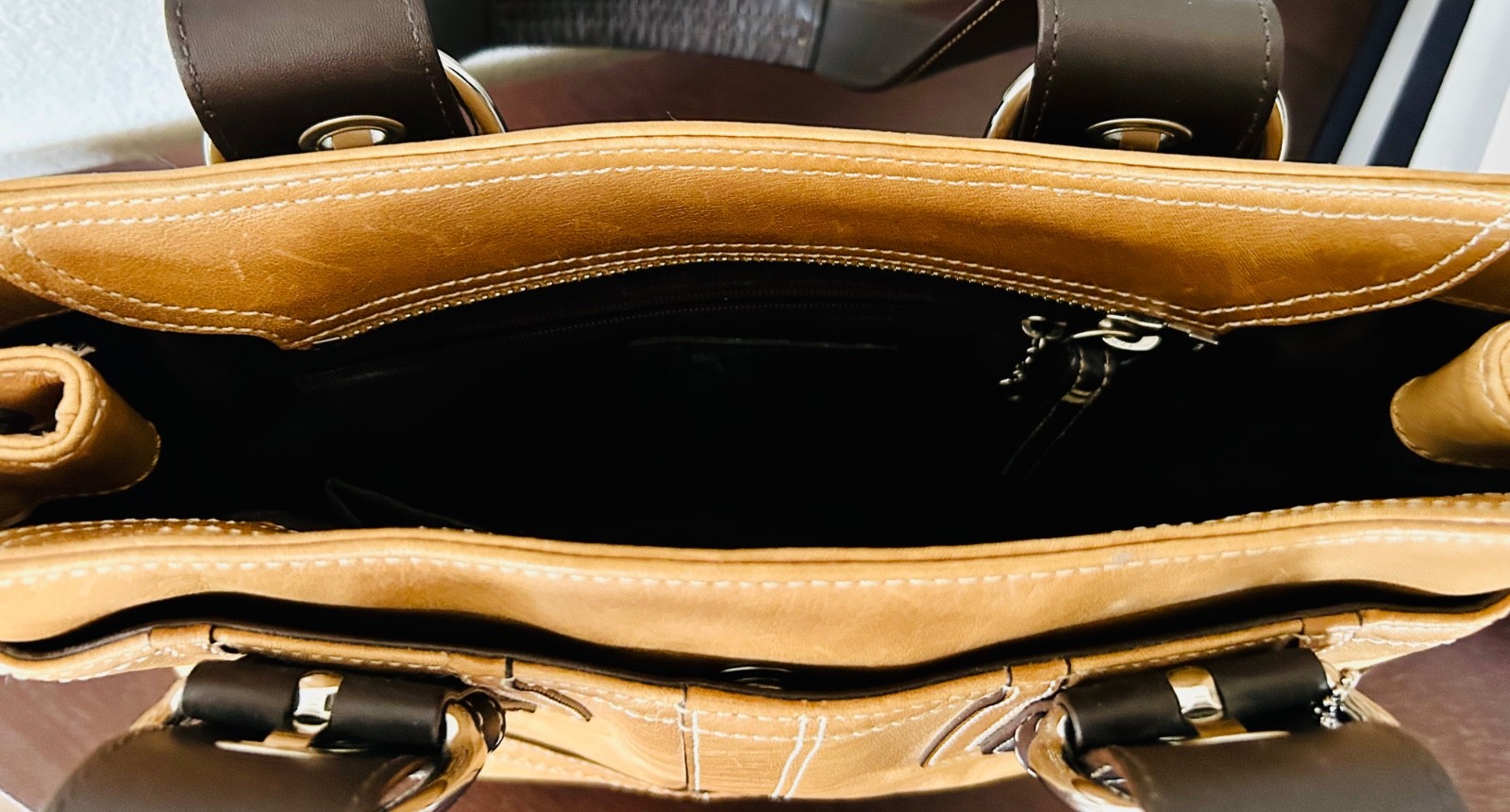 Clean Tan and Brown Leather Coach Soho Shoulder Bag
