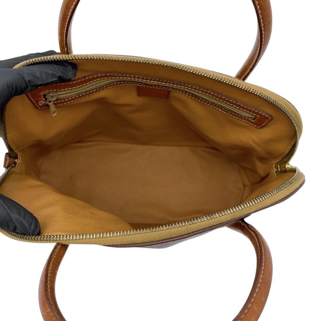 CELINE Macadam Brown PVC 2 Way Handbag Shoulder Bag Gold Hardware Authentic