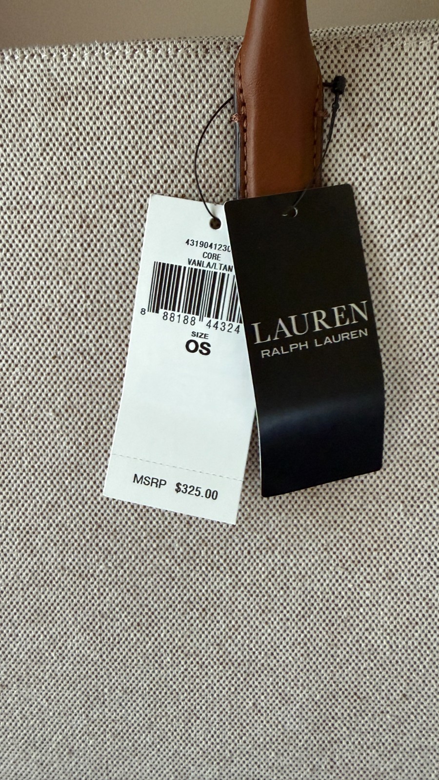 Lauren Ralph Lauren Women Vanilla Tan Devyn Canvas Extra-Large Tote Bag NWT