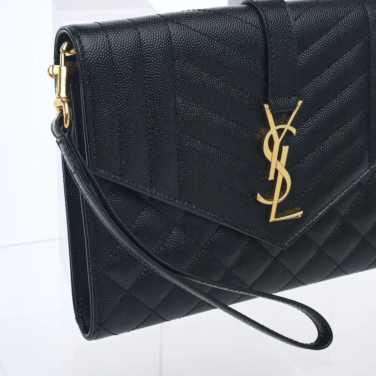 Saint Laurent Envelope Flap Pouch, Black 651030