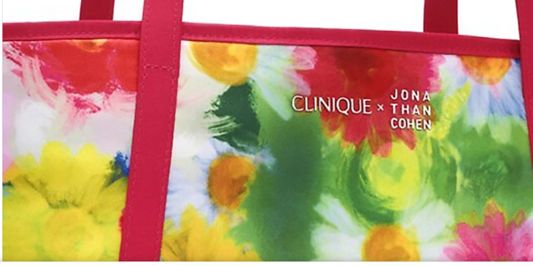 Clinique x Jonathan Cohen Flower Shopping Shoulder Travel Tote Large Bag NEW+Tag
