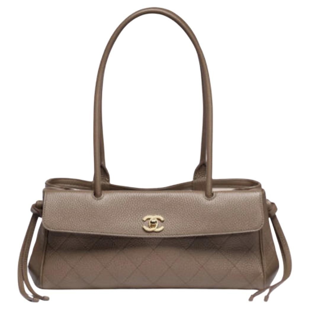 CHANEL Solid Color Small Single-Shoulder Bag for Women Brown 12.6×4.5×5.9 in