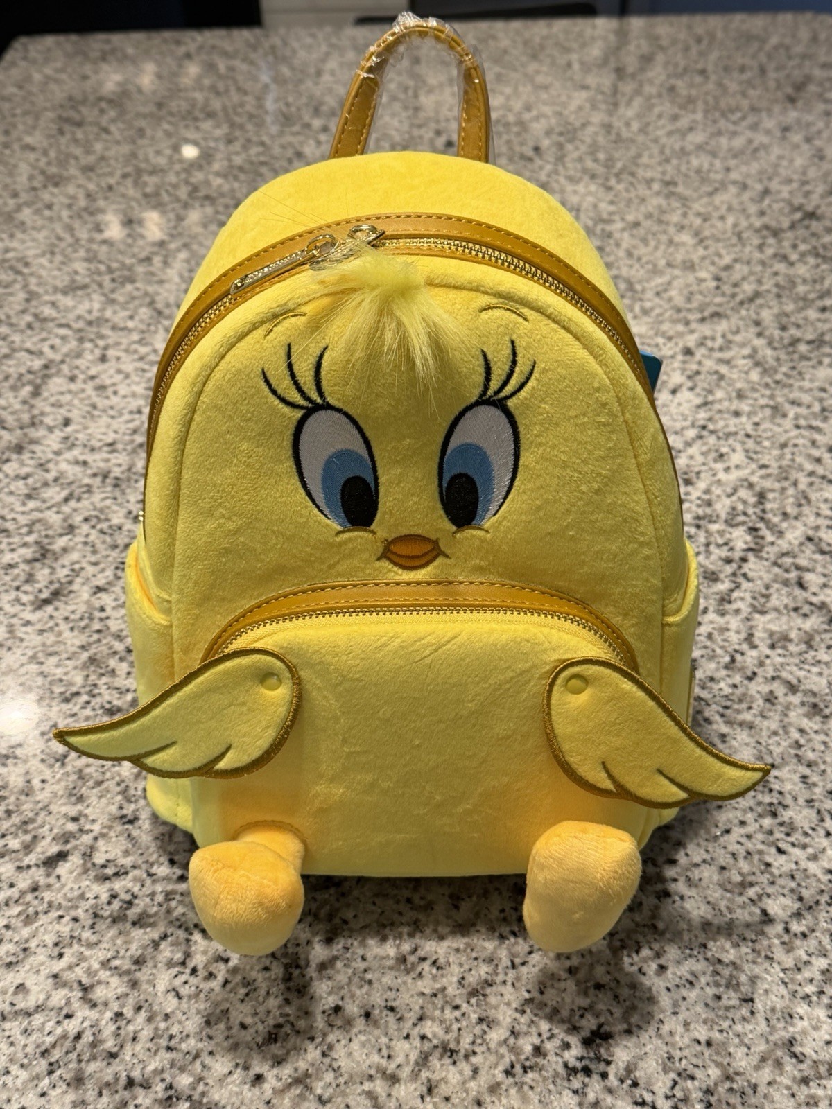 NWT Loungefly Disney Tweety Backpack Yellow Plush Bag | Moveable Wings
