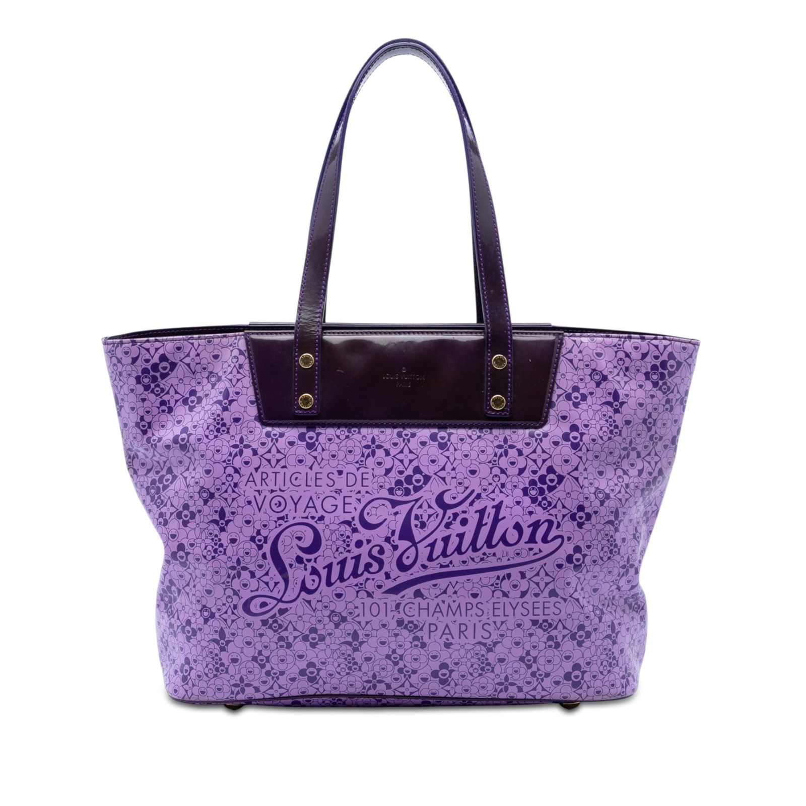 Louis Vuitton Takashi Murakami Coated Canvas Cosmic Blossom Tote PM Purple