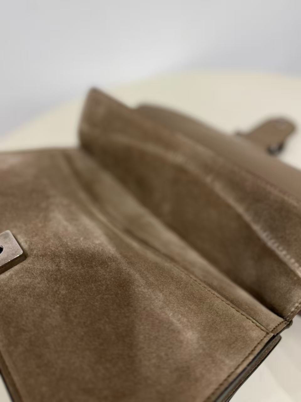 Gucci Dionysus Taupe Suede Leather Chain Shoulder Crossbody Bag