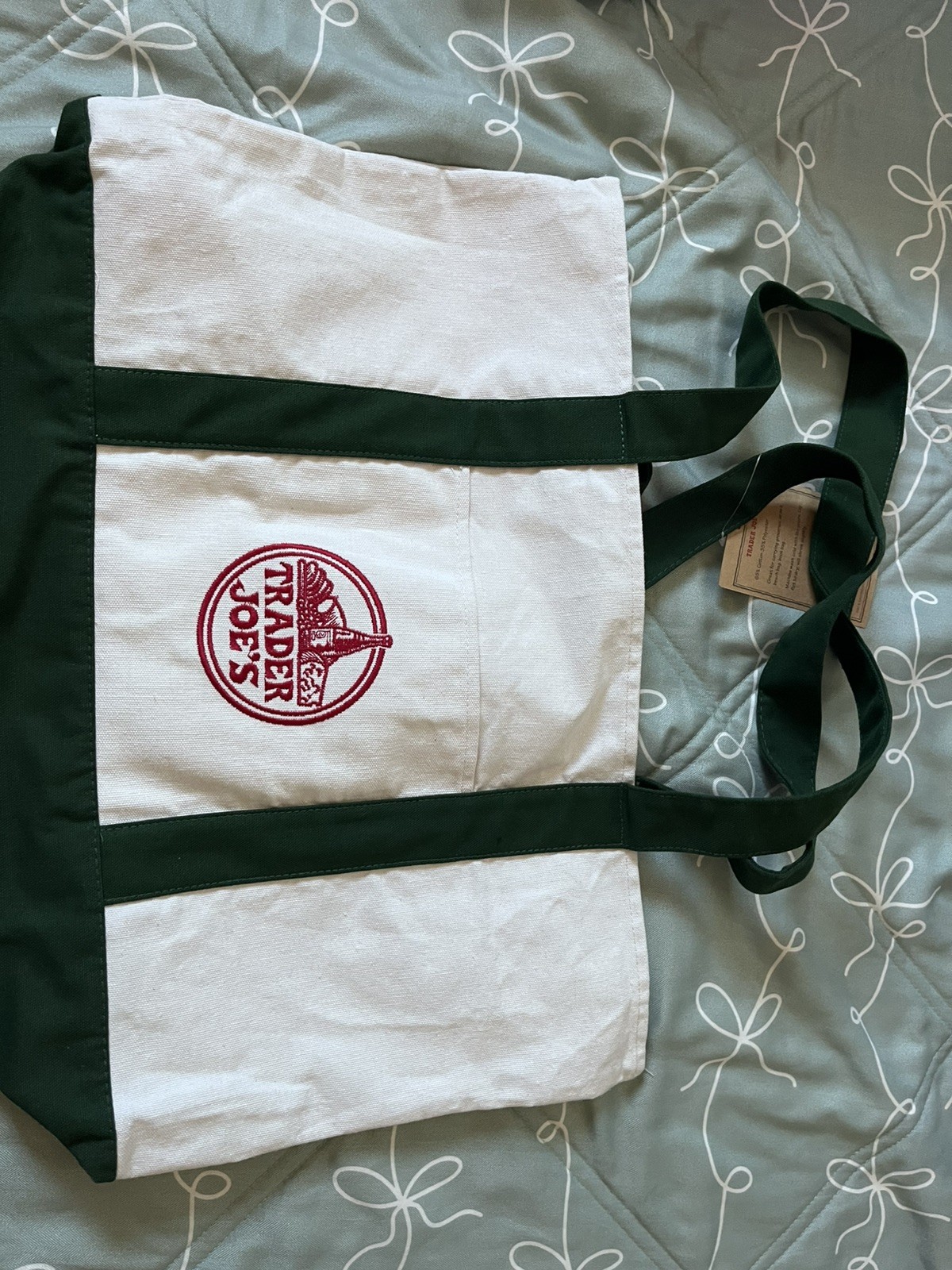 Original Trader Joe’s Limited Edition Large Canvas Tote Bag green