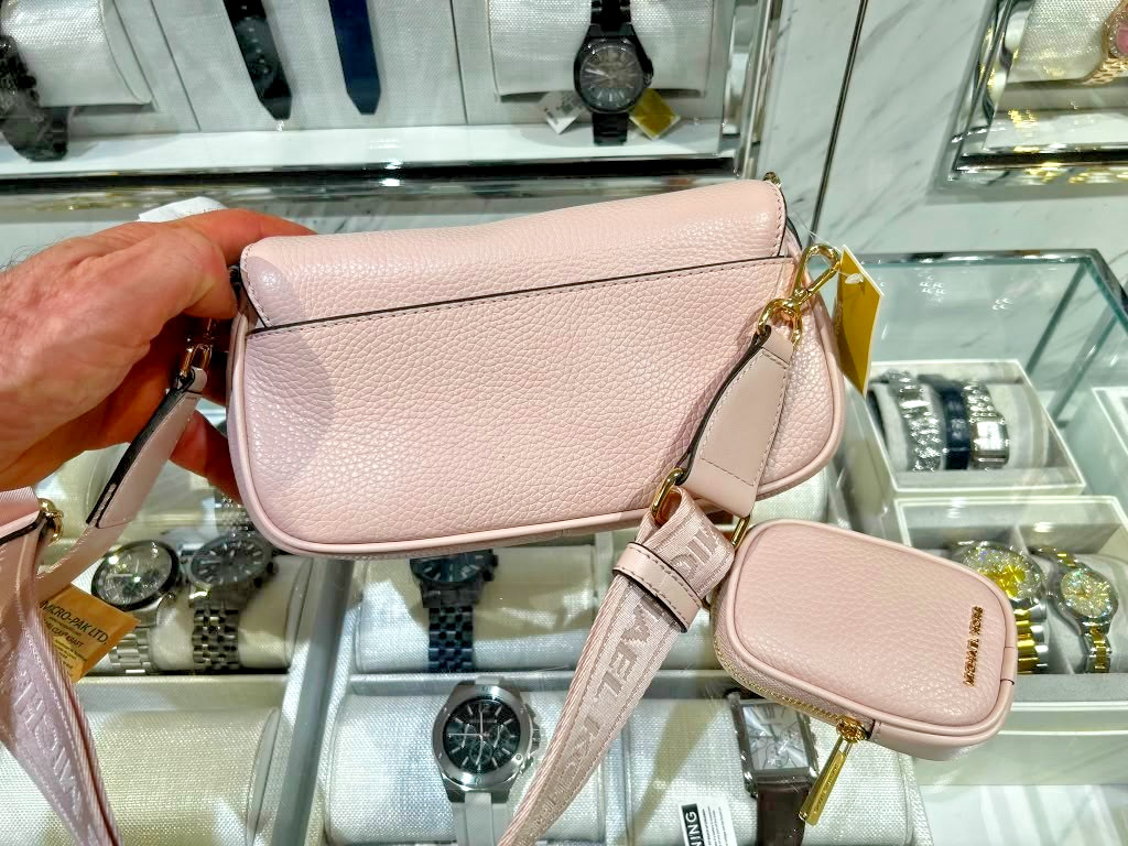 Michael Kors Jet Set Travel Small Leather Shoulder Bag w/ Case Powder Blush Pink