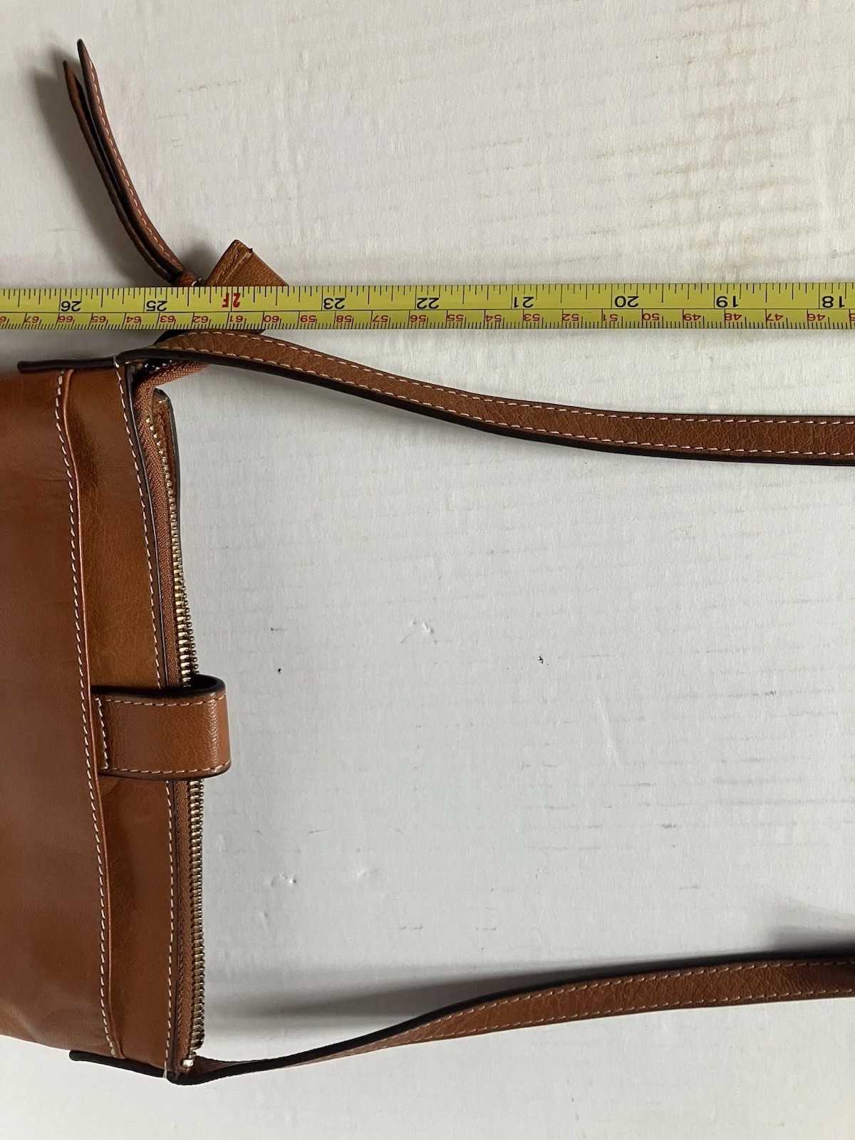 Lucky Brand Brown Leather Crossbody Bag 8 X 5 Inches Adjustable Strap