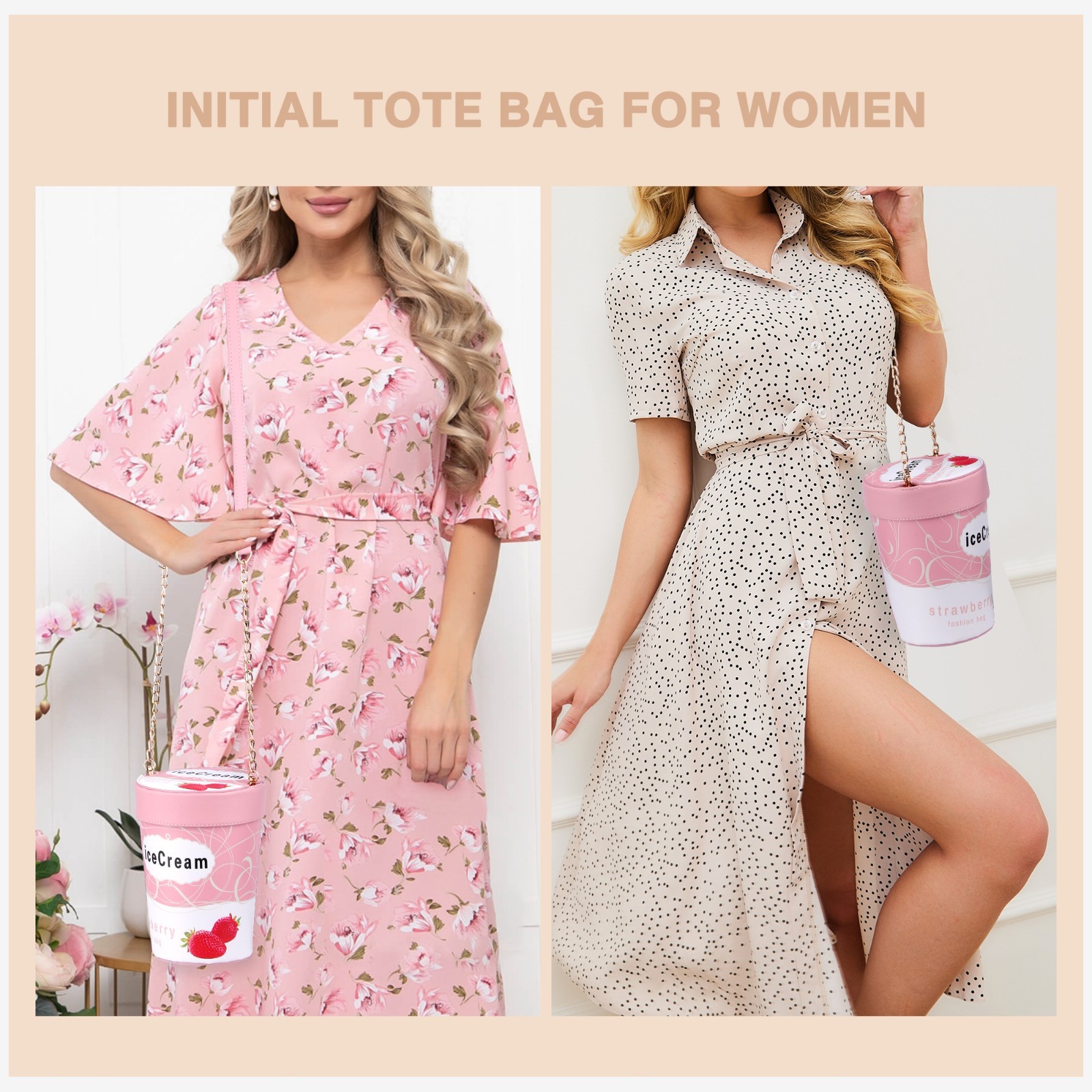 Crossbody Purse for Women Cute ice Cream Print Women’s Shoulder Handbags