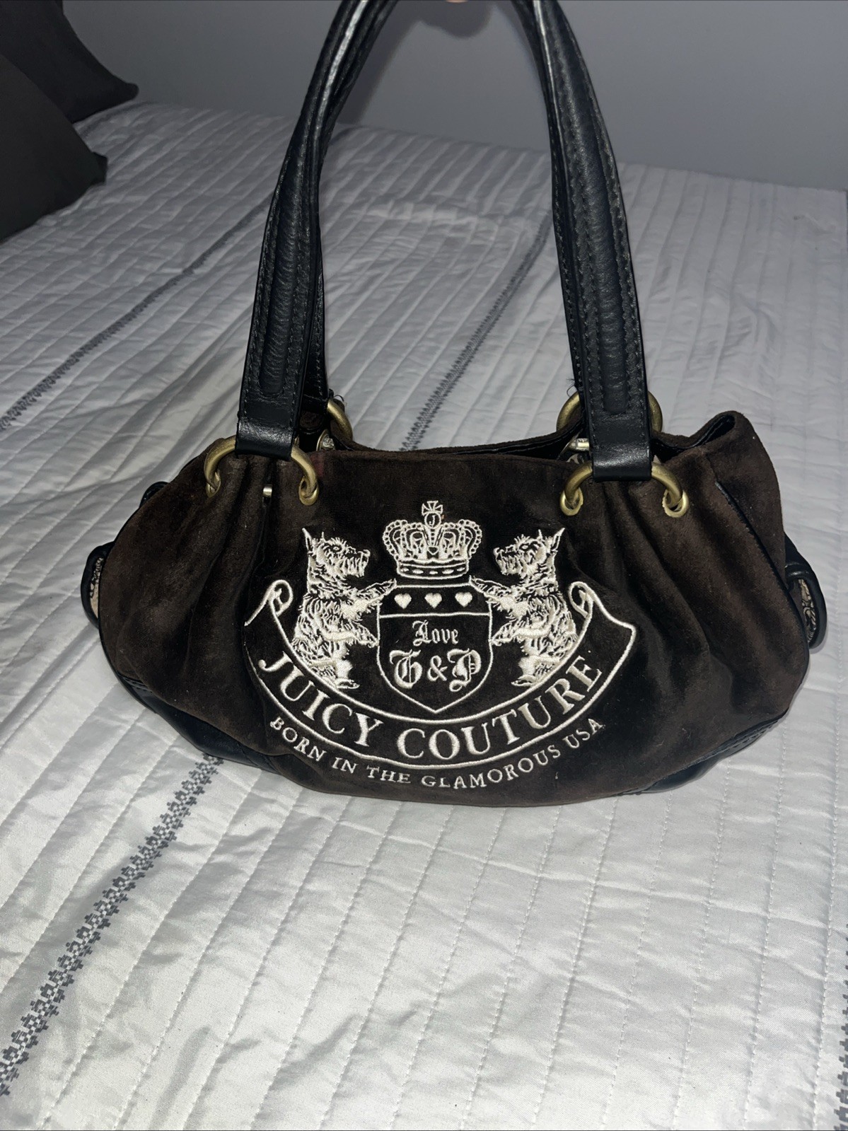 Juicy Couture Vintage Brown Purse Bag Handbag Y2K Velour – Moderate Wear