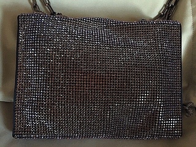 DANIEL SWAROVSKI CRYSTAL MESH EVENING BAG MERIDIAN BLUE RUTHENIUM HW NWT $3000