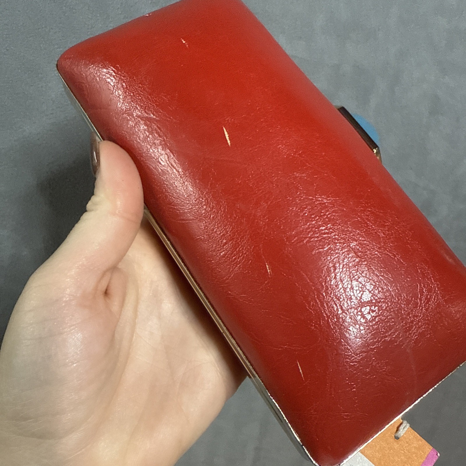 Banana Republic Trina Turk Clutch Red Jewel Latch Clutch Limited Edition READ