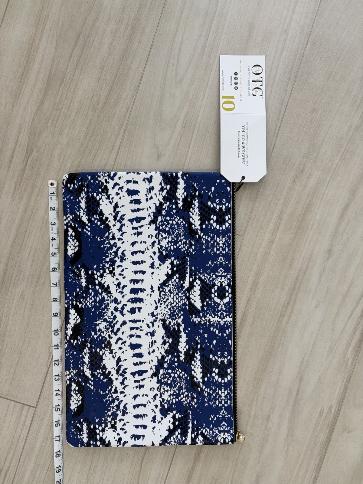 NEW~ OTG 24/7 Bag Blue White & Black Snake print Limited Edition Pouch