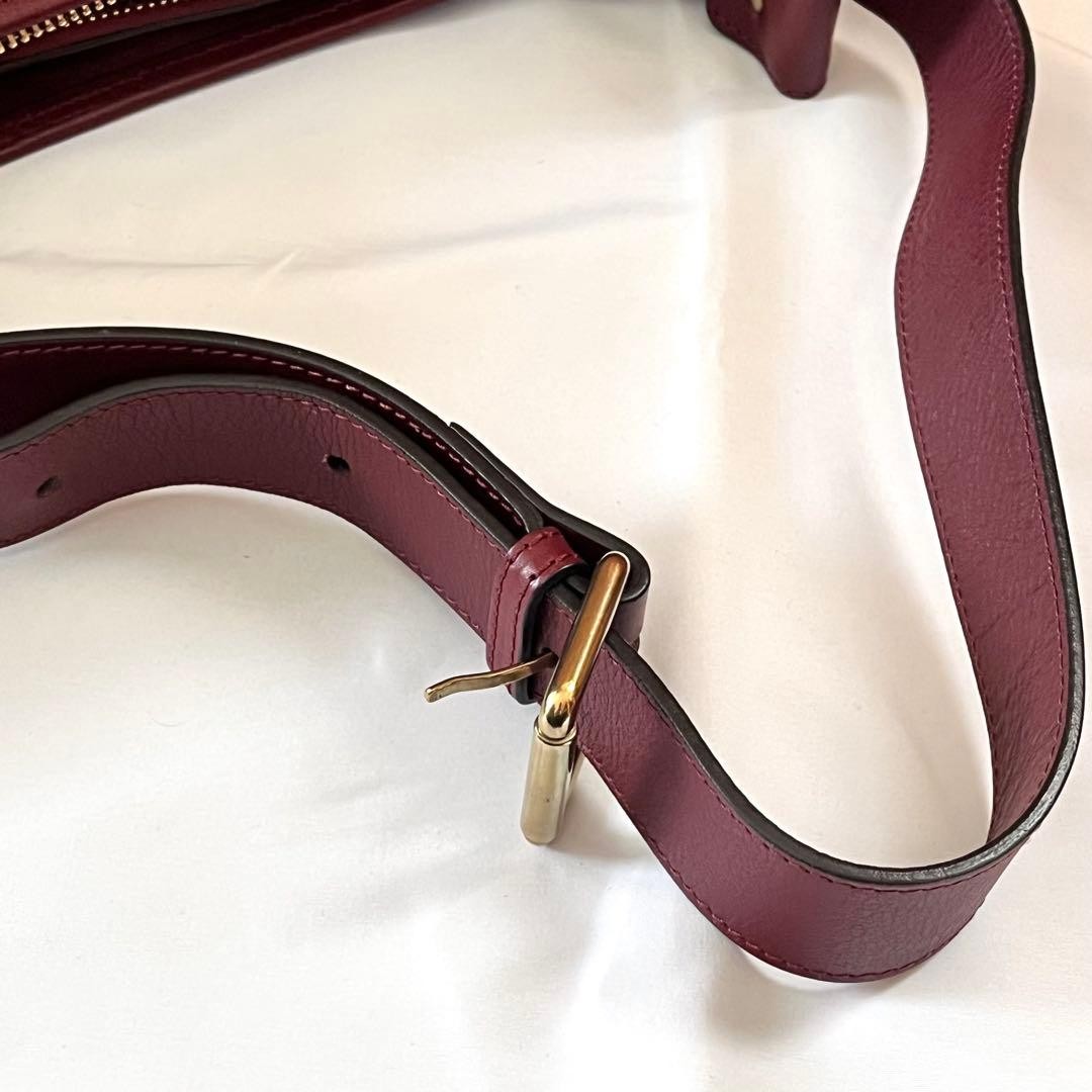 Chloe leather shoulder bag burgundy 24×22cm Authentic Designer Luxury Iconic