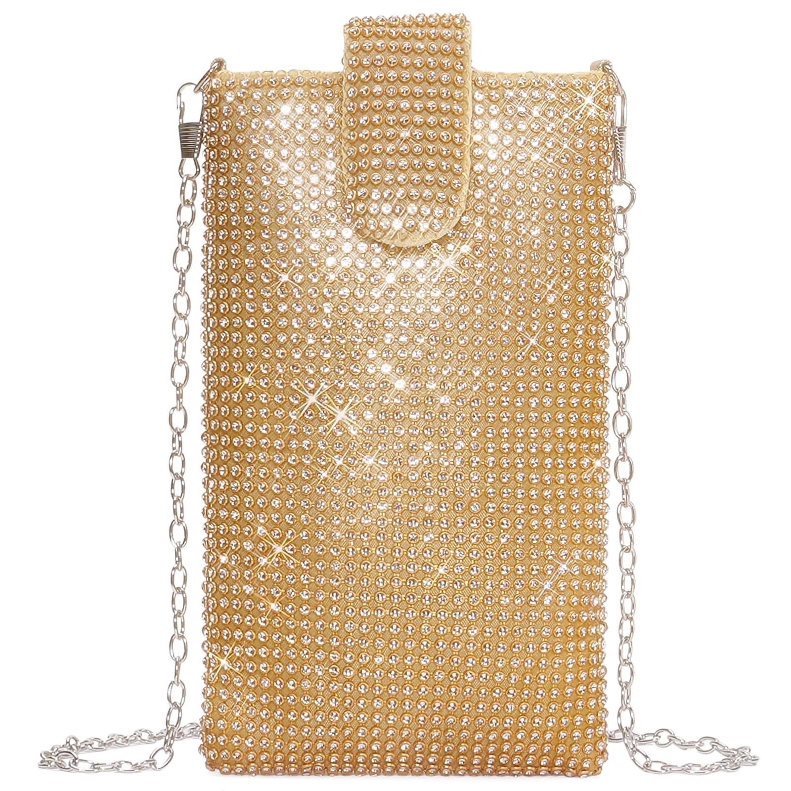 Rhinestone Purse Sparkling ‘s Evening Crossbody Bag for Cocktail Party Prom W…