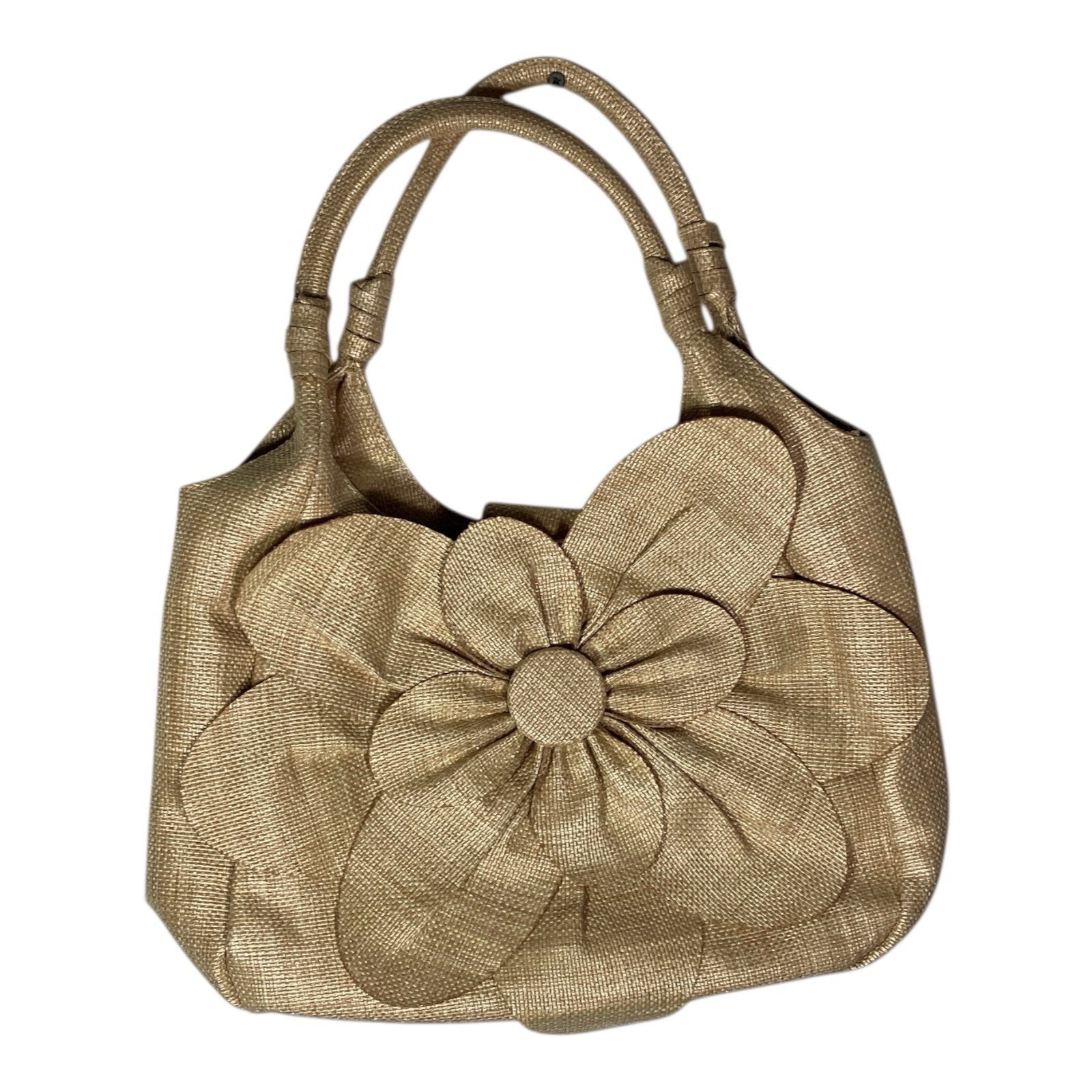 Bellemonde Purse Tote Bag Womens Natural Woven Flower Handbag Handmade Summer