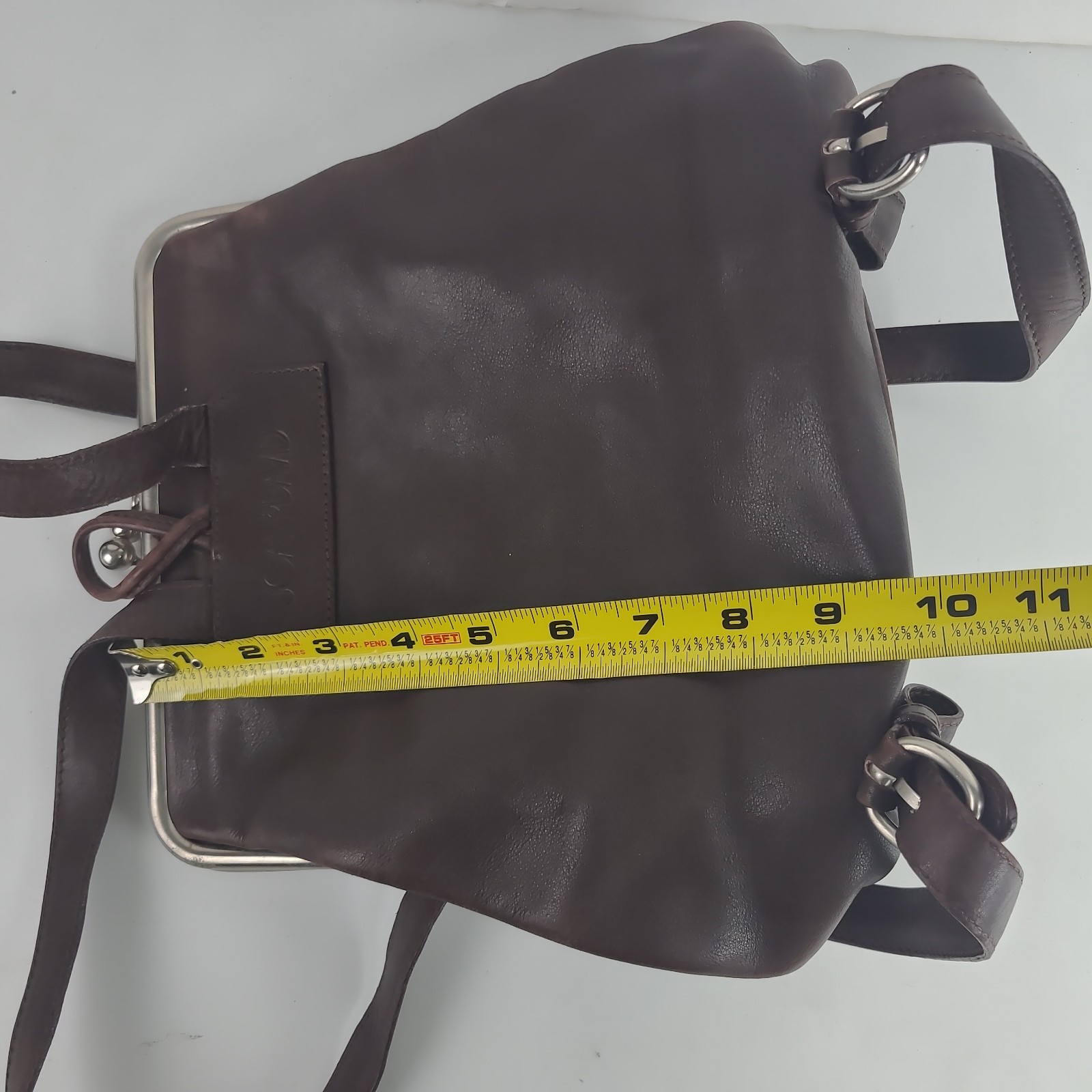Vintage Joan & David Sac Backpack Straps Bag Brown Leather Purse, Snap Clasp