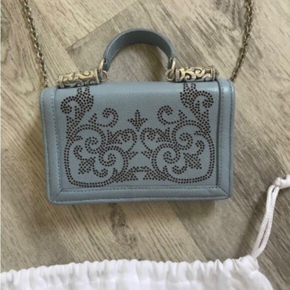 Brighton Robin Egg Blue Kytna Mini Organizer Bag w/removable chain & dust bag