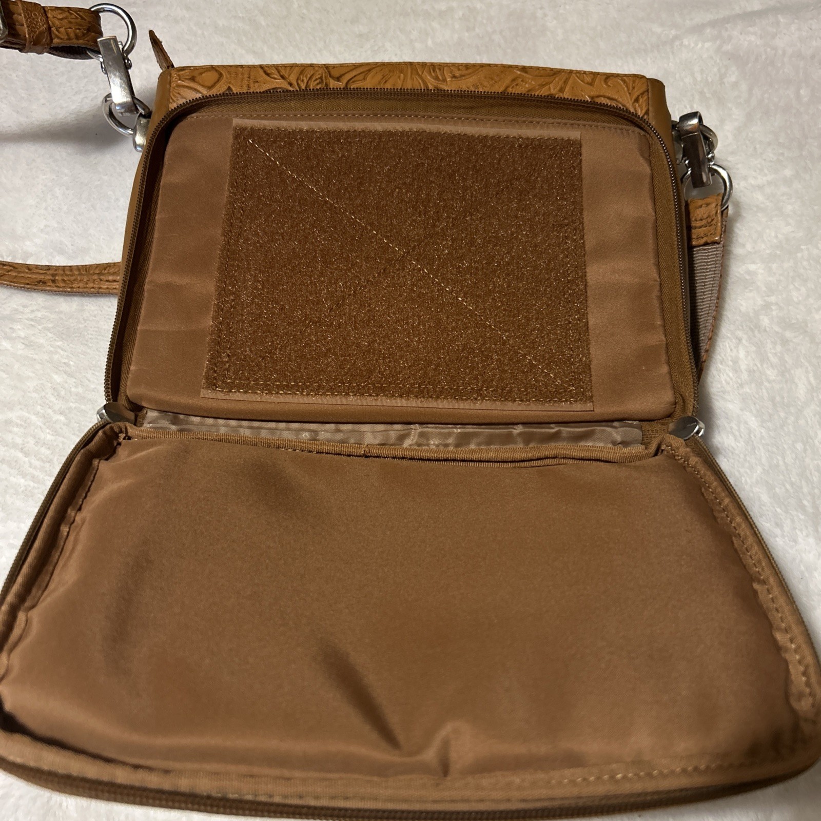 Gun Tote’n Mamas Handbag Concealed Carry Brown Purse Tooled American Cowhide