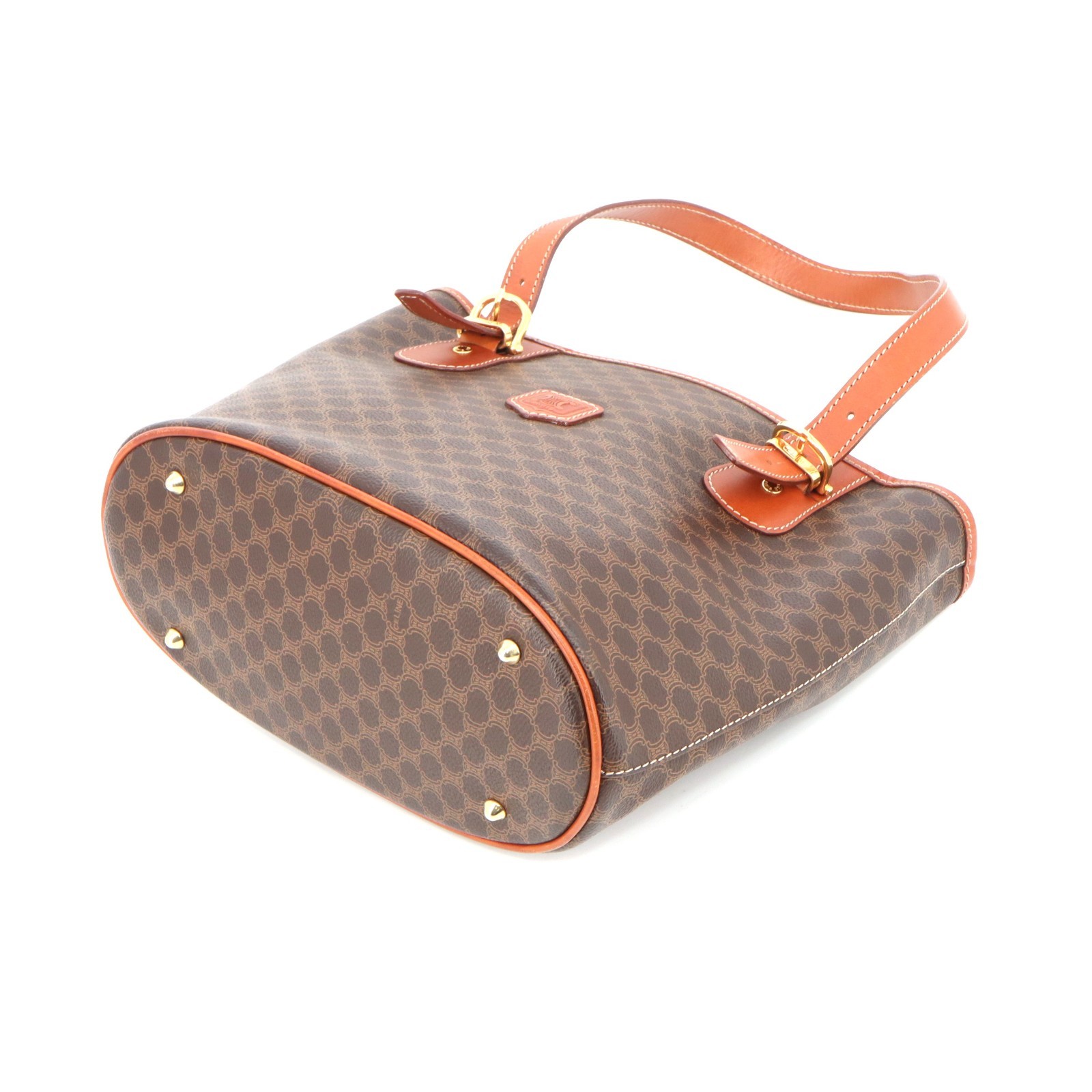 [Pre-owned] CELINE Macadam Triomphe Blason Hand Bag Tote Bag Brown PVC Leather