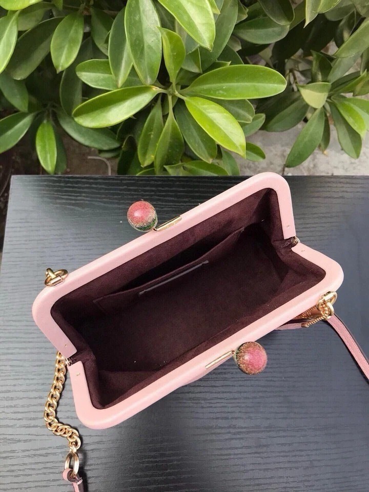 COACH C1451 Nora Kisslock Crossbody Shoulder Bag Kisslock Closure Color Pink