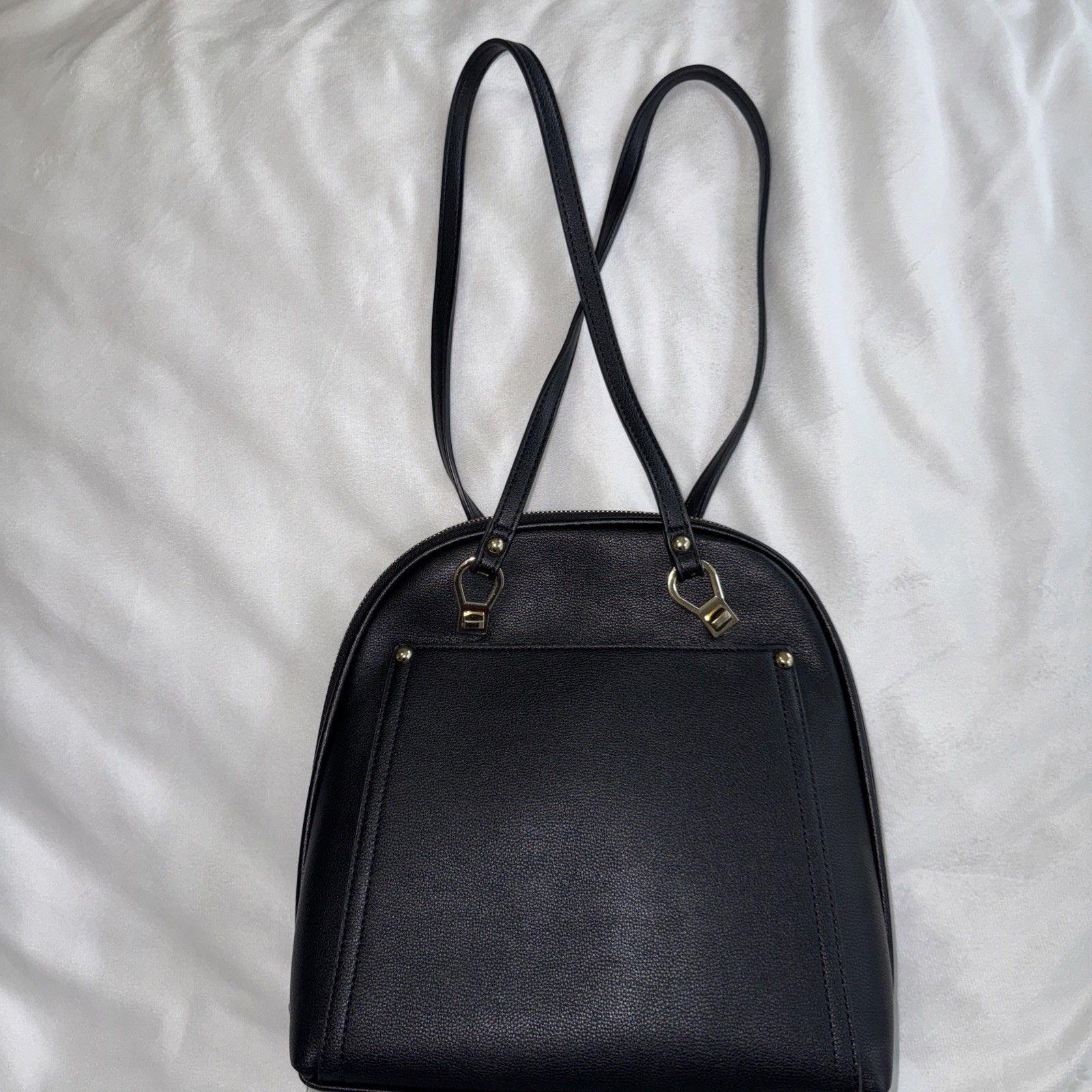 Miztique Black Faux Leather Backpack