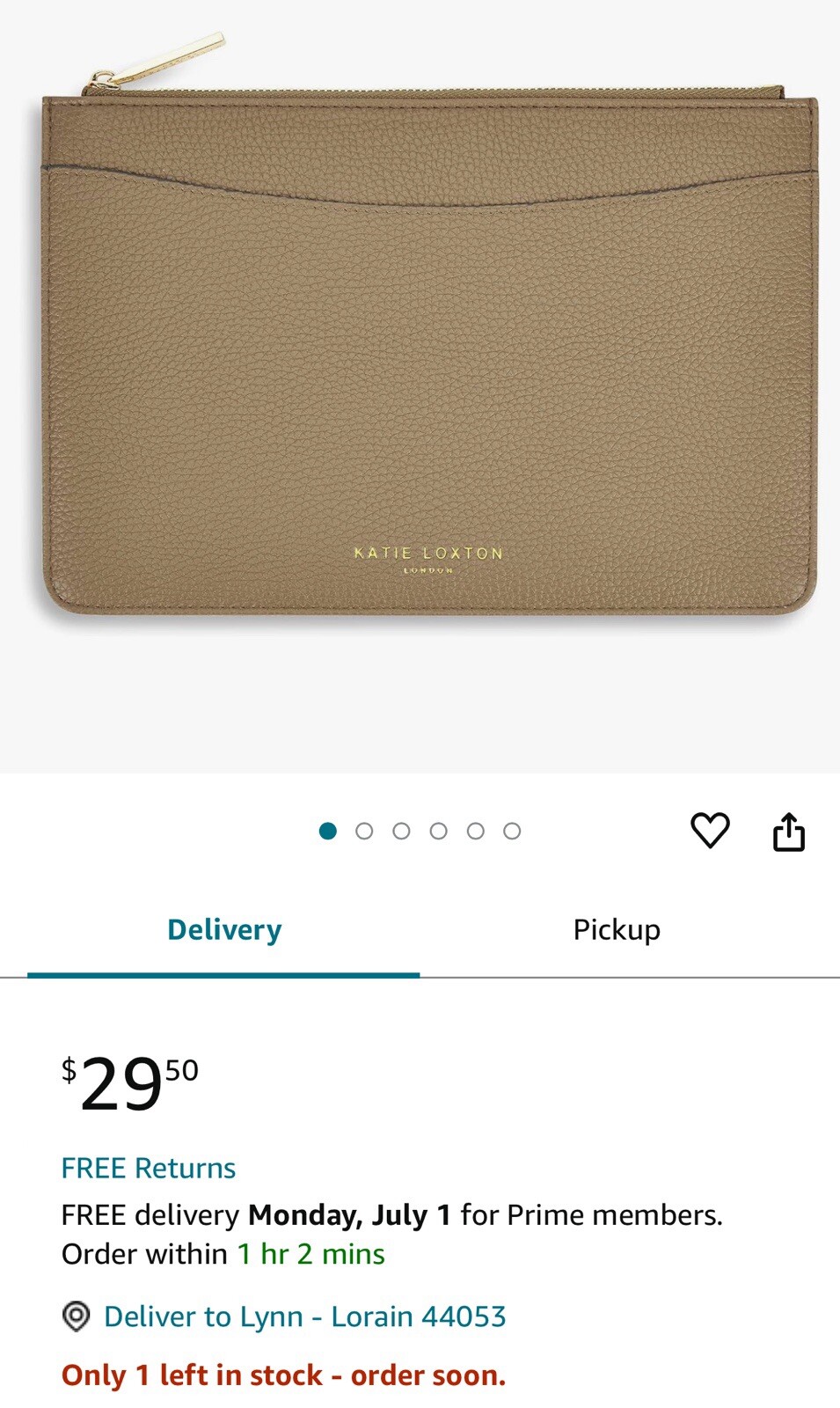 Katie Loxton London Zip Pouch Clutch Cosmetic Bag Beautiful Dreamer Lt Blue