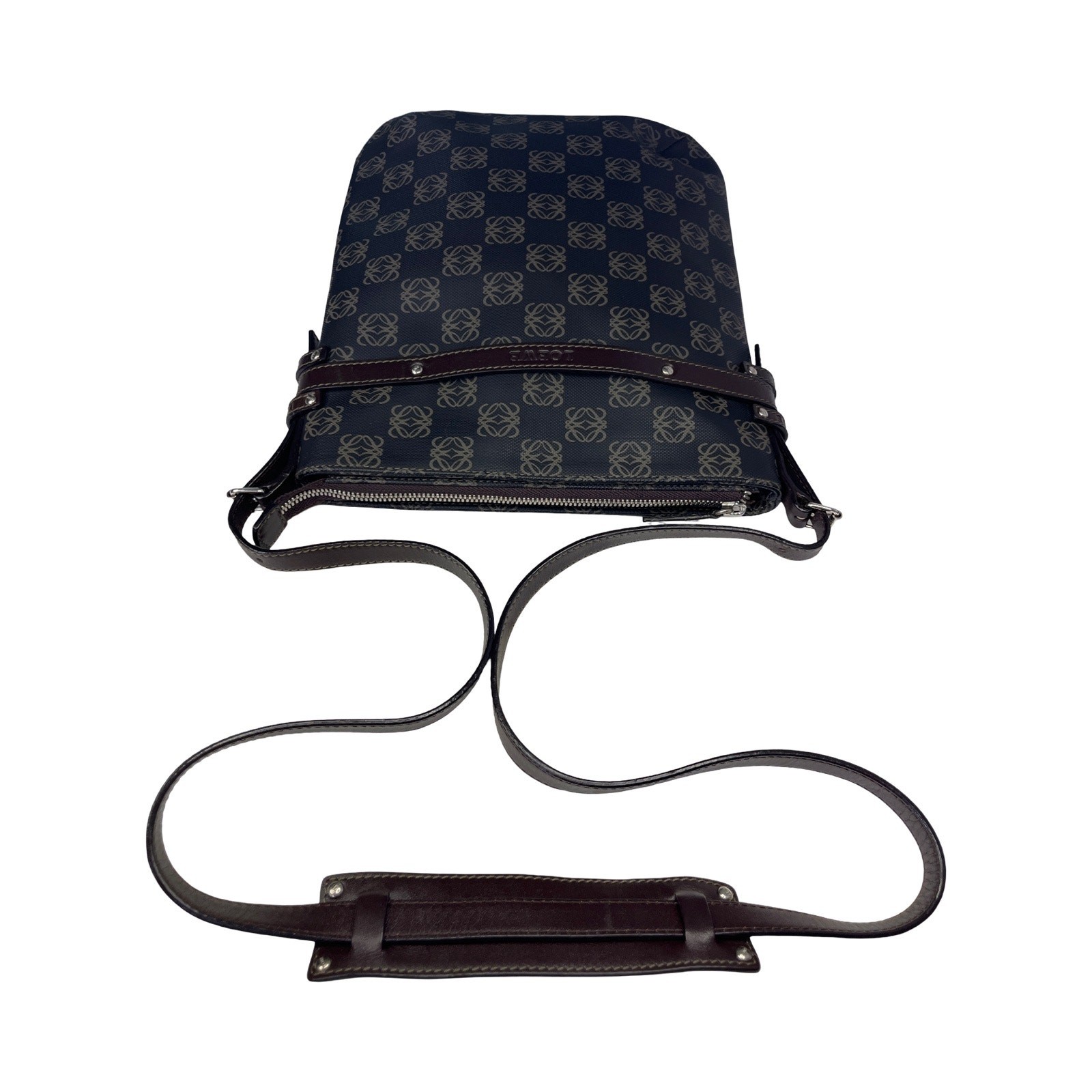 Loewe Anagram Monogram Crossbody Bag Brown Canvas Leather Vintage w/ Pouch