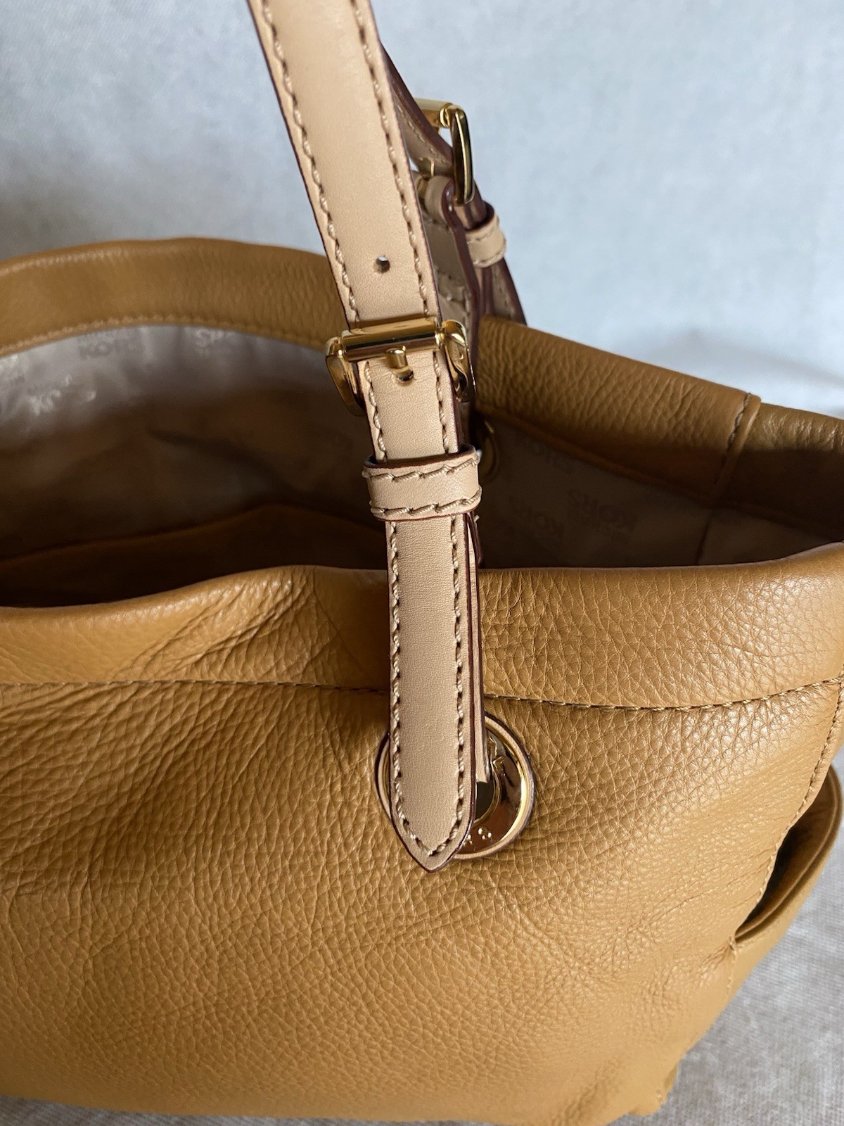 MICHAEL KORS Jet Set Marigold Soft Pebble Leather Shoulder Tote Bag Purse