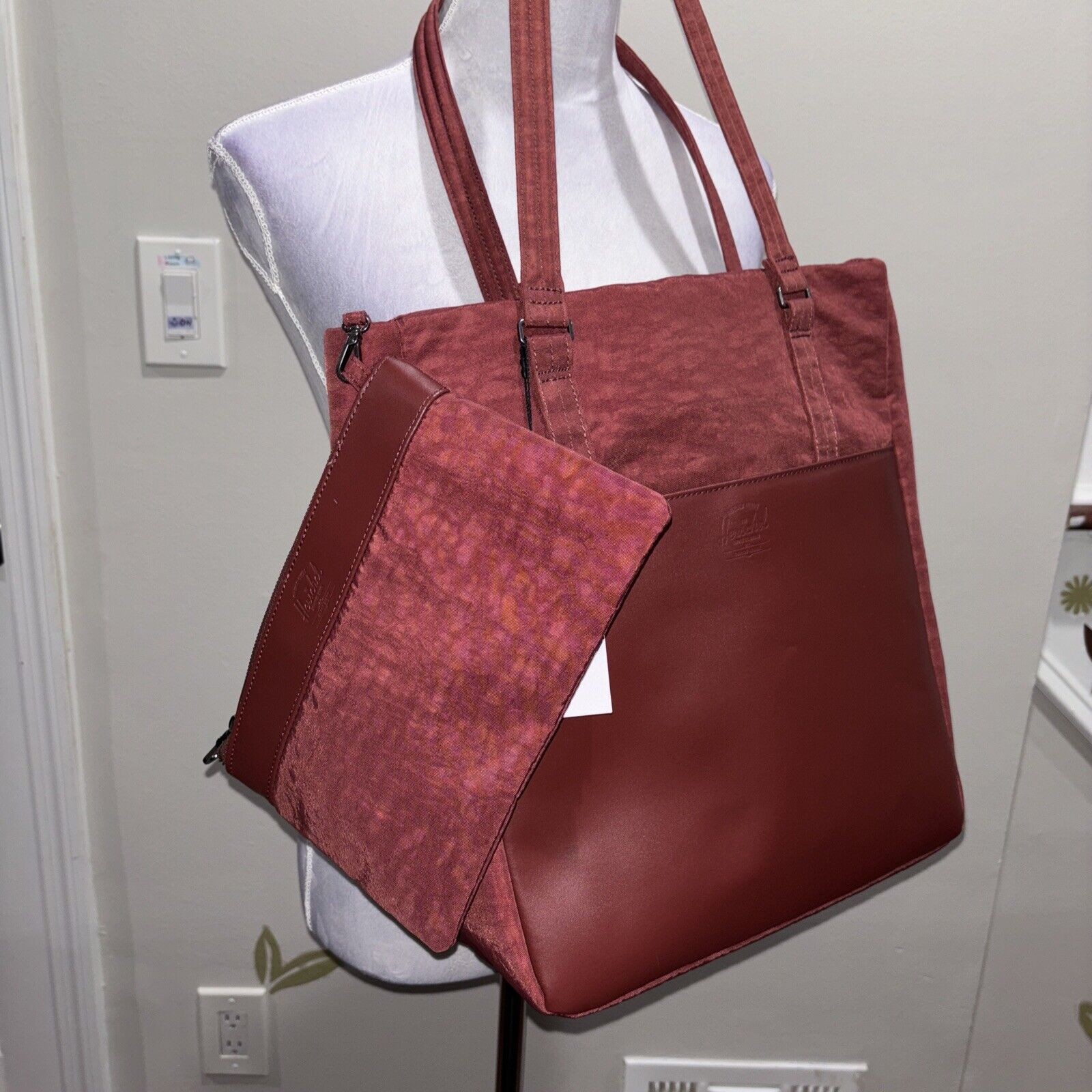 Herschel Supply Co Orion Tote Bag Large w/ Crossbody Port (Burgundy)