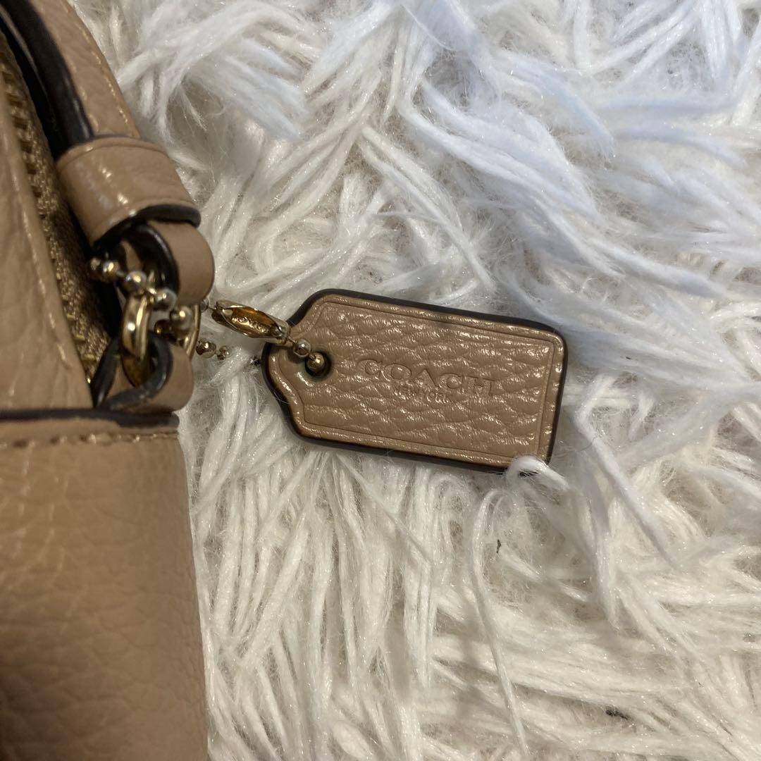 Coach Shoulder Bag Camera Bag Jamie Leather Zip Closure