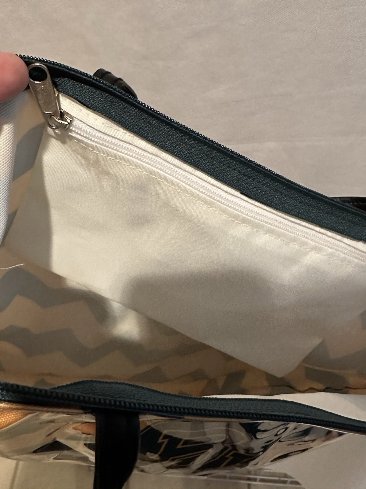 Baylor Bears Tote Bag 16×16 Chevron Green Gold Zipper Desden NCAA