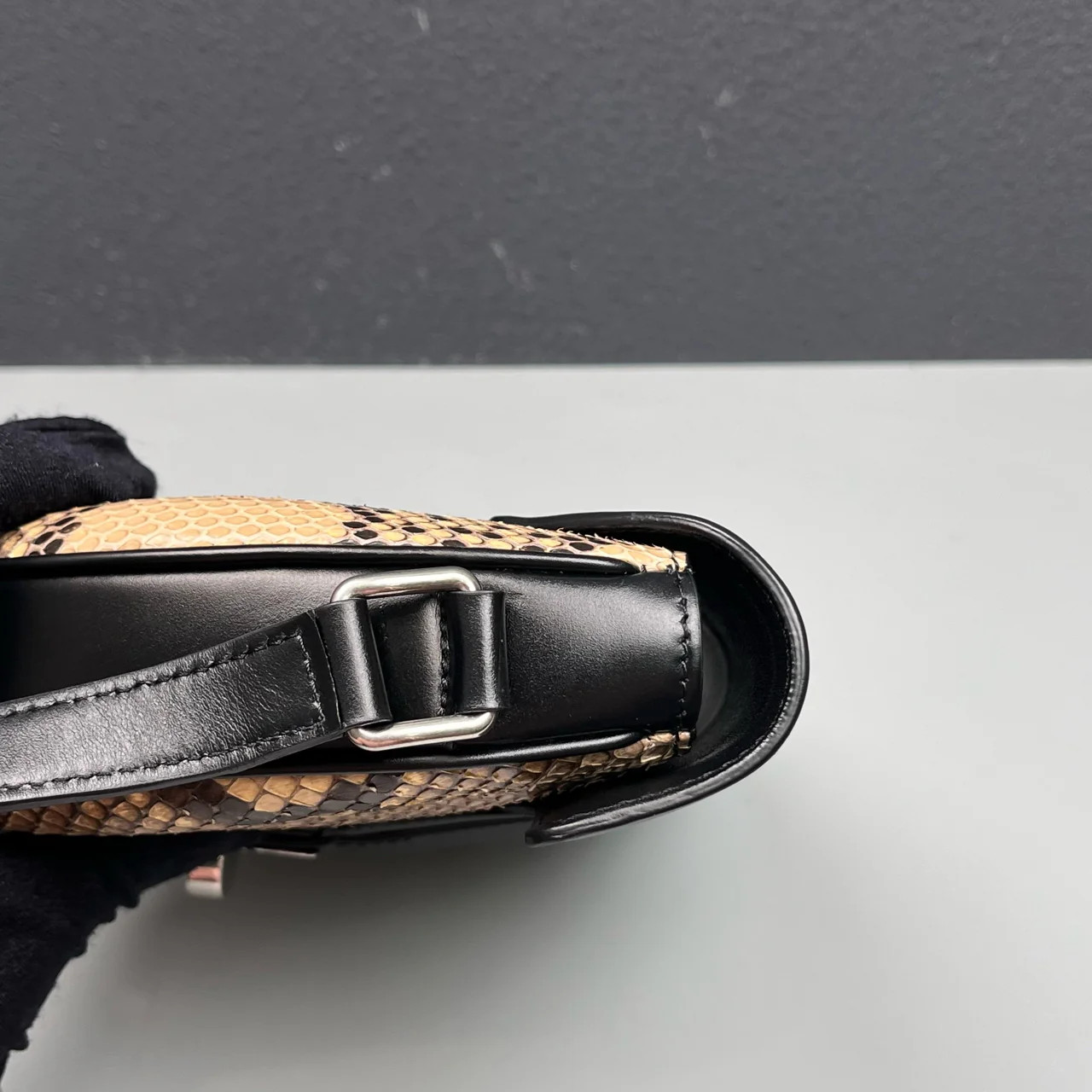 Celine Crossbody Bag Black Snake Embossed Calfskin Calfskin (zs051826c1r)